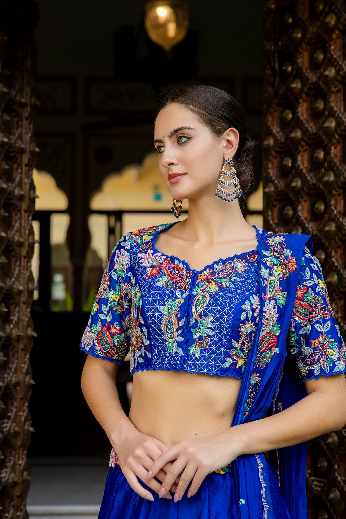 Navy blue lehenga set