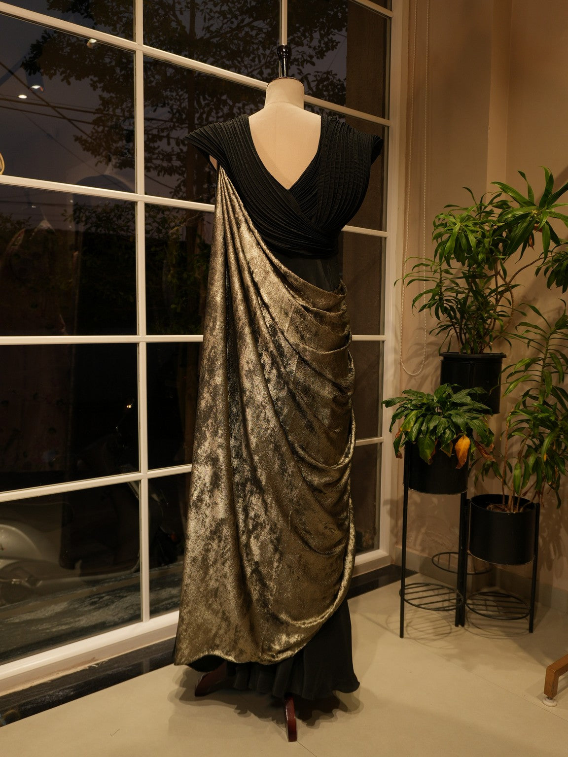 Black drape gown