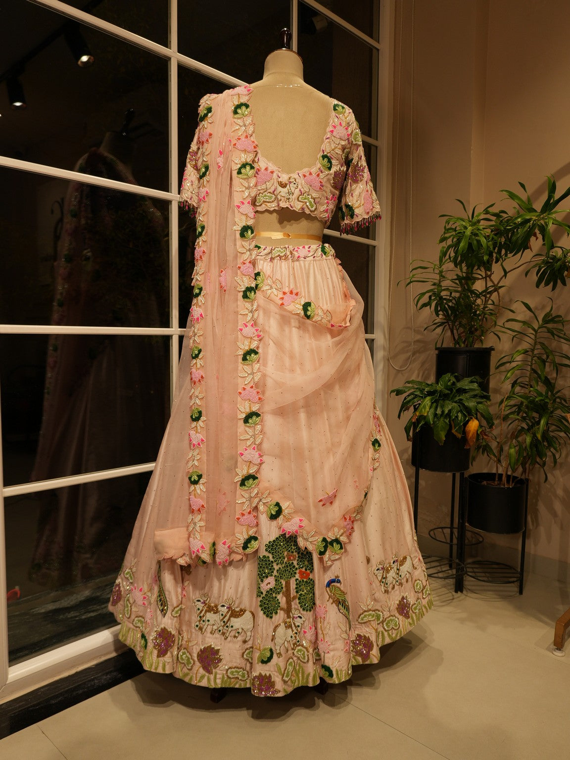 Blush pink embroidered lehenga set