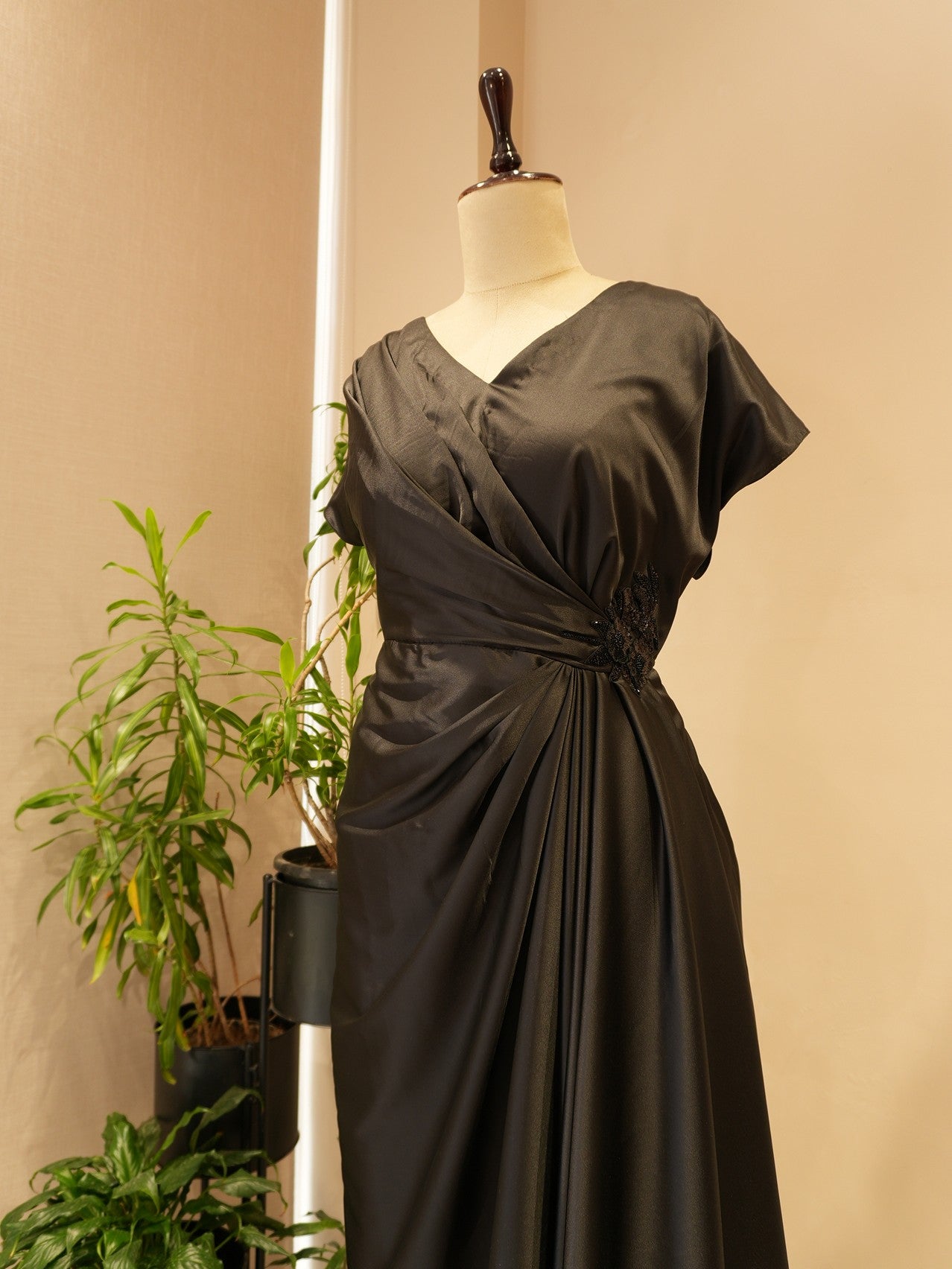 Black drape dress