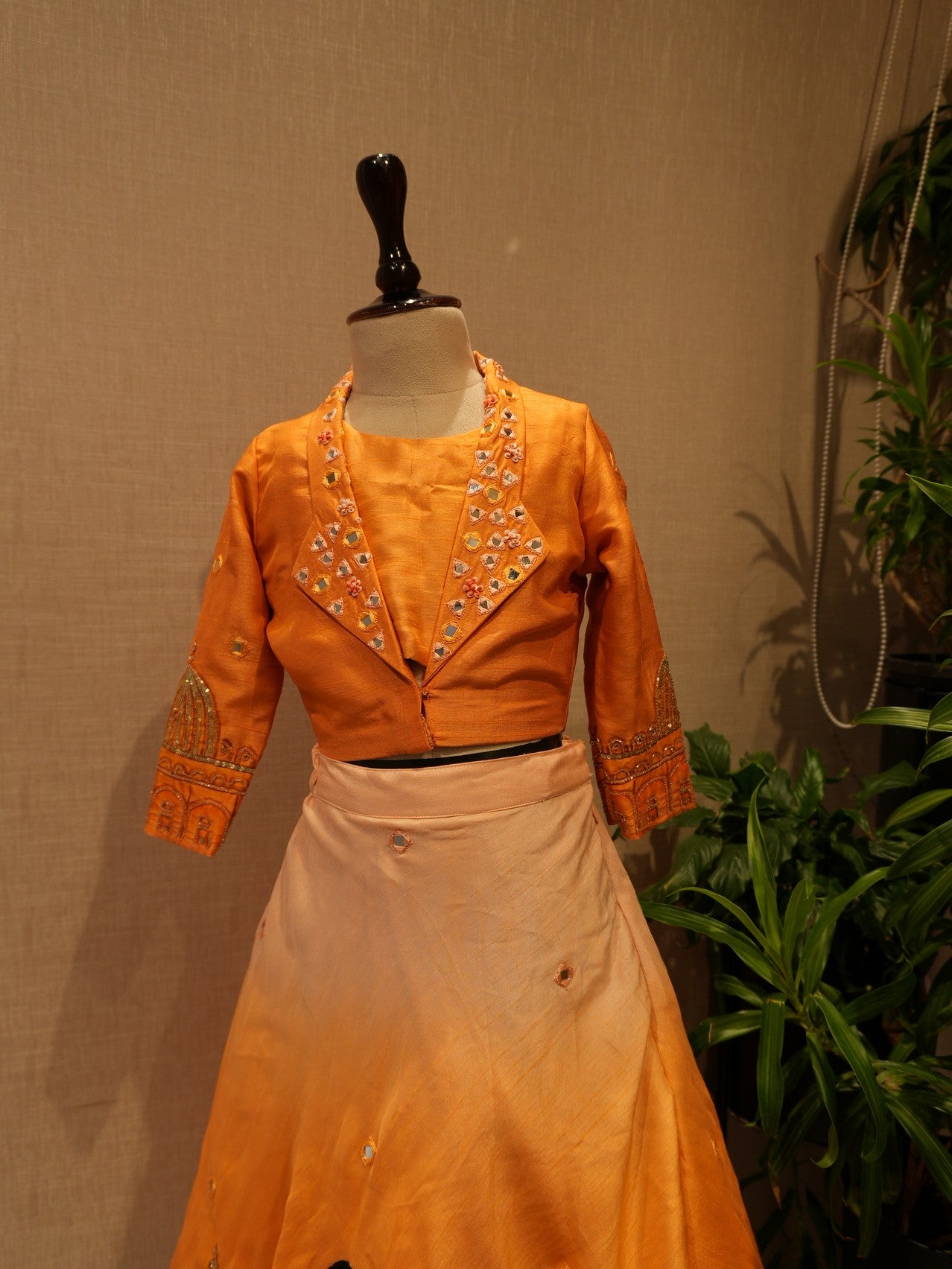Rust Orange handpainted kids dress
