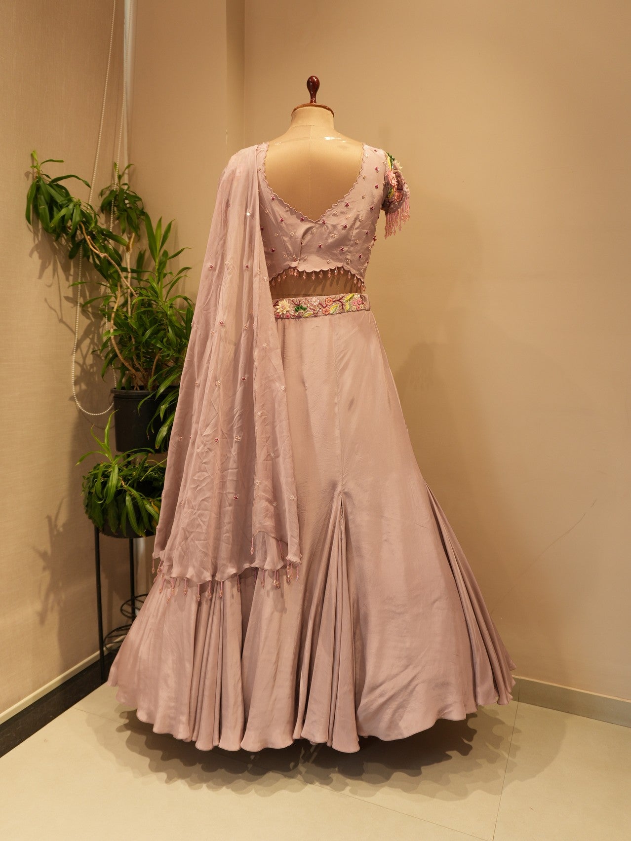 Lavander embroidered lehenga set