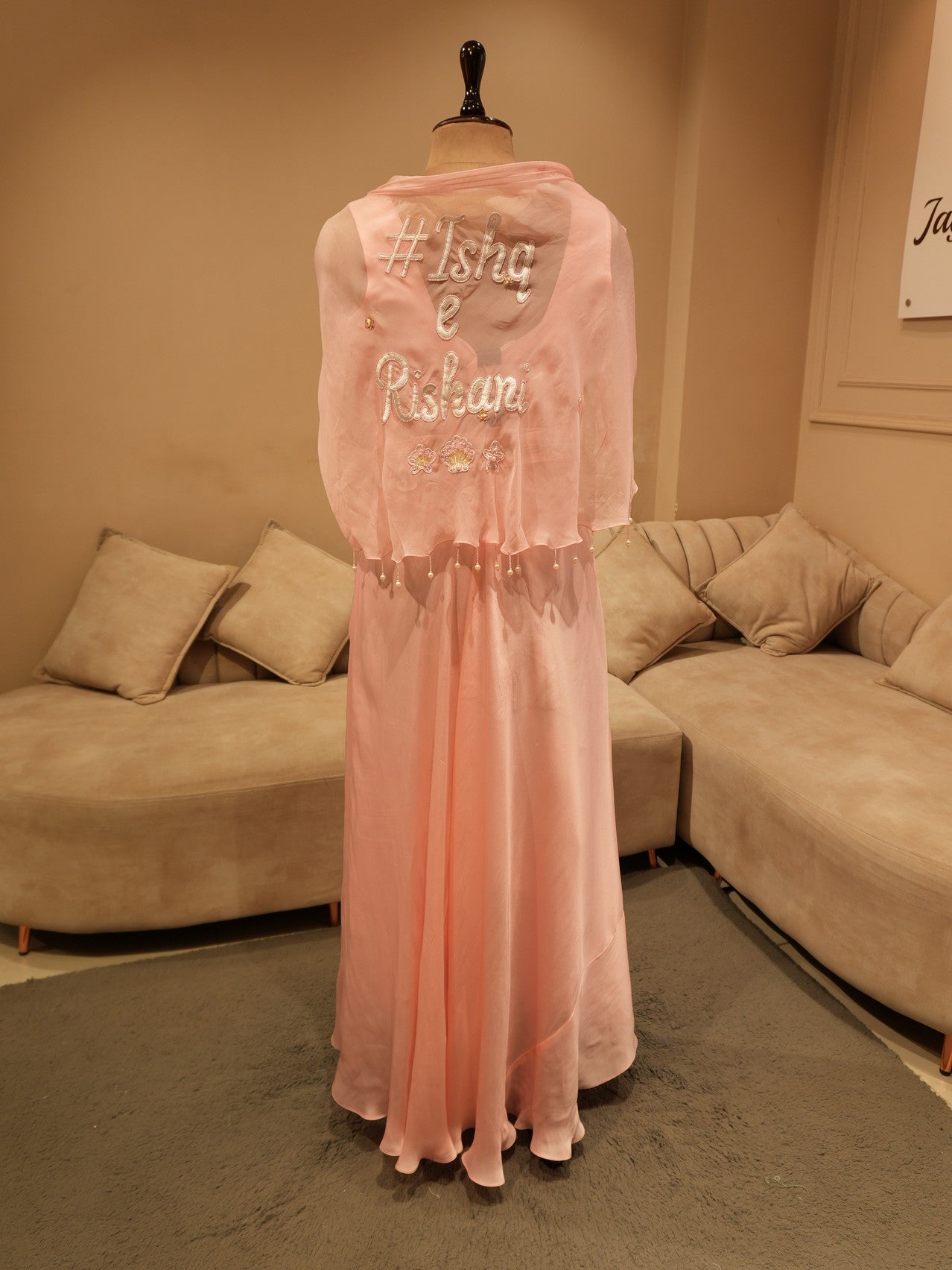 Pastel rose pink custom gown