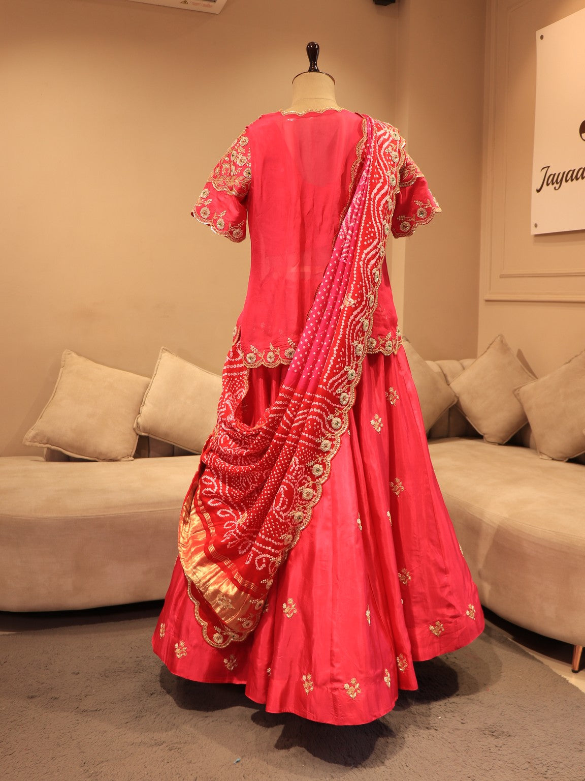 Hot pink zardosi poshak set
