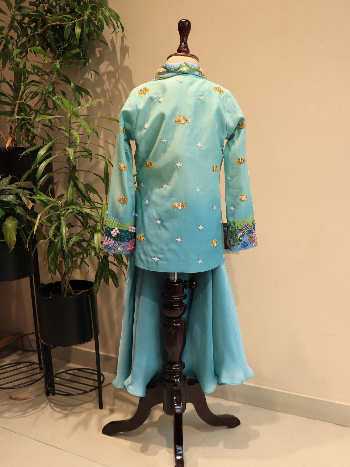 Sea green aqua kids dress