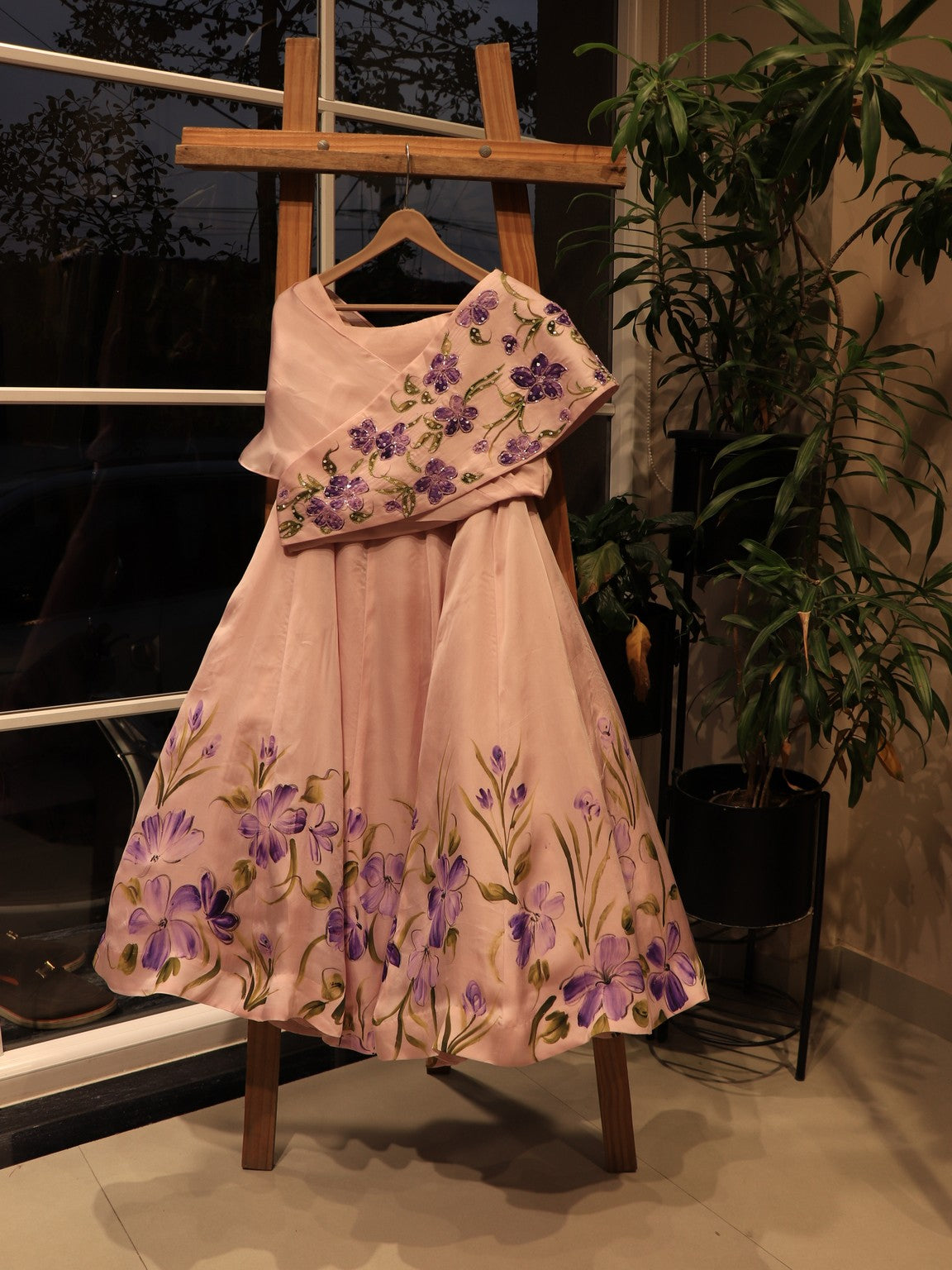 lavander shaded kids cape top and skirt