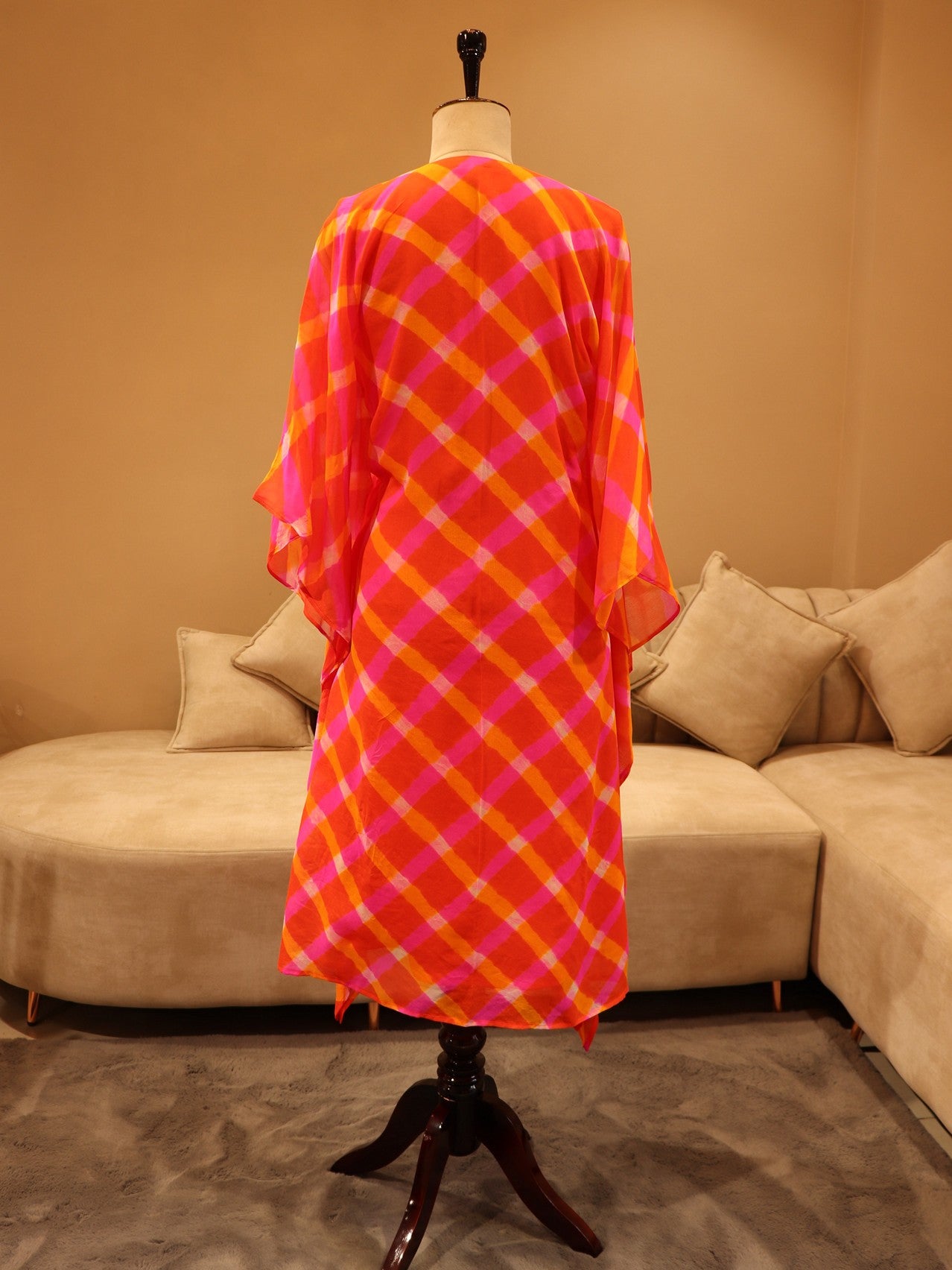 Rani orange leheriya kaftan with pants