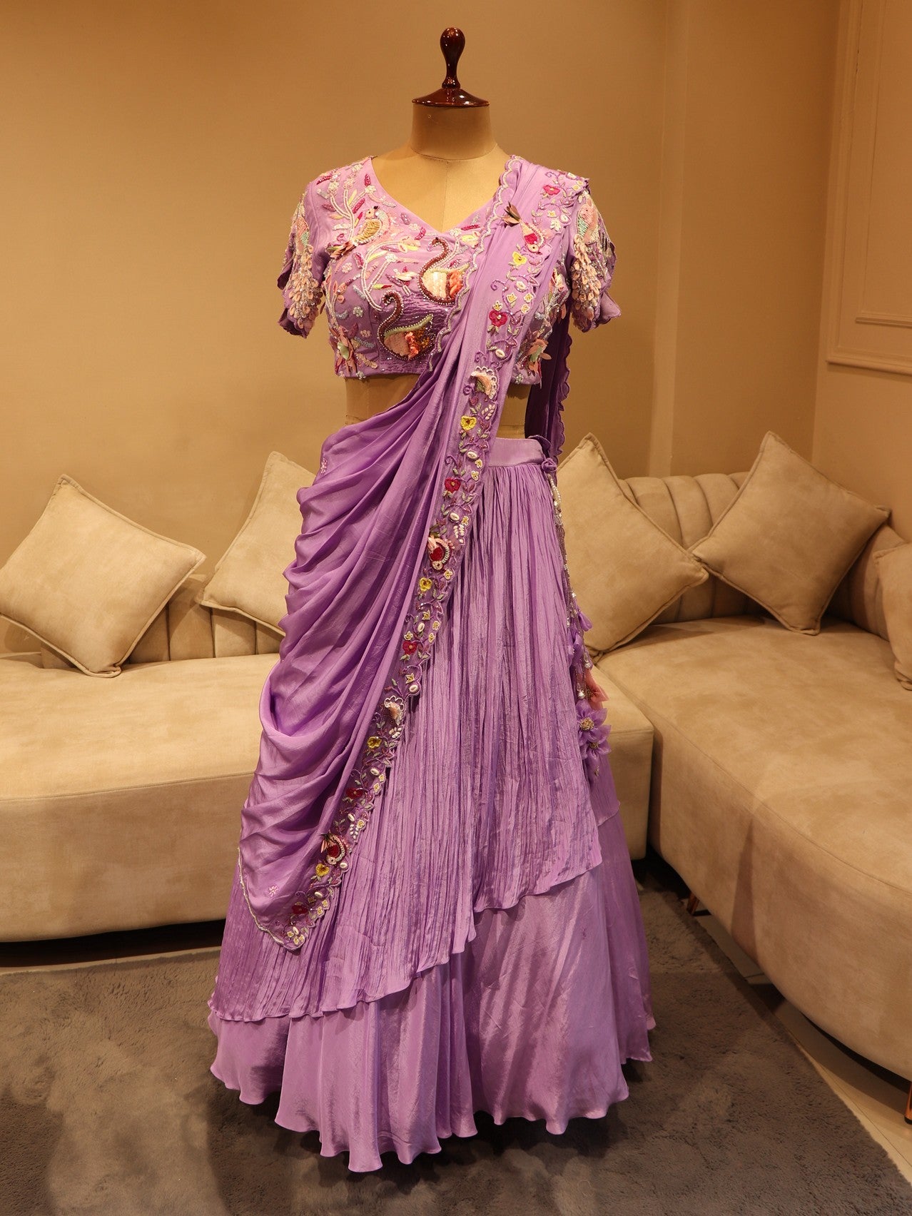 Lavender radha kishanji lehenga set