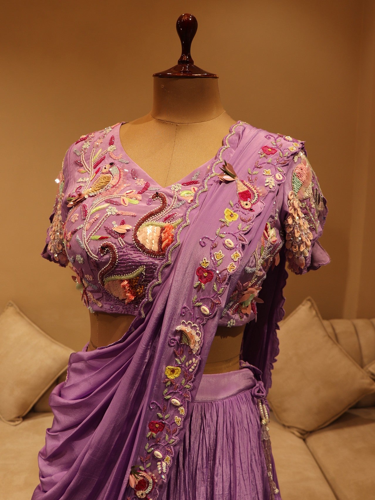 Lavender radha kishanji lehenga set