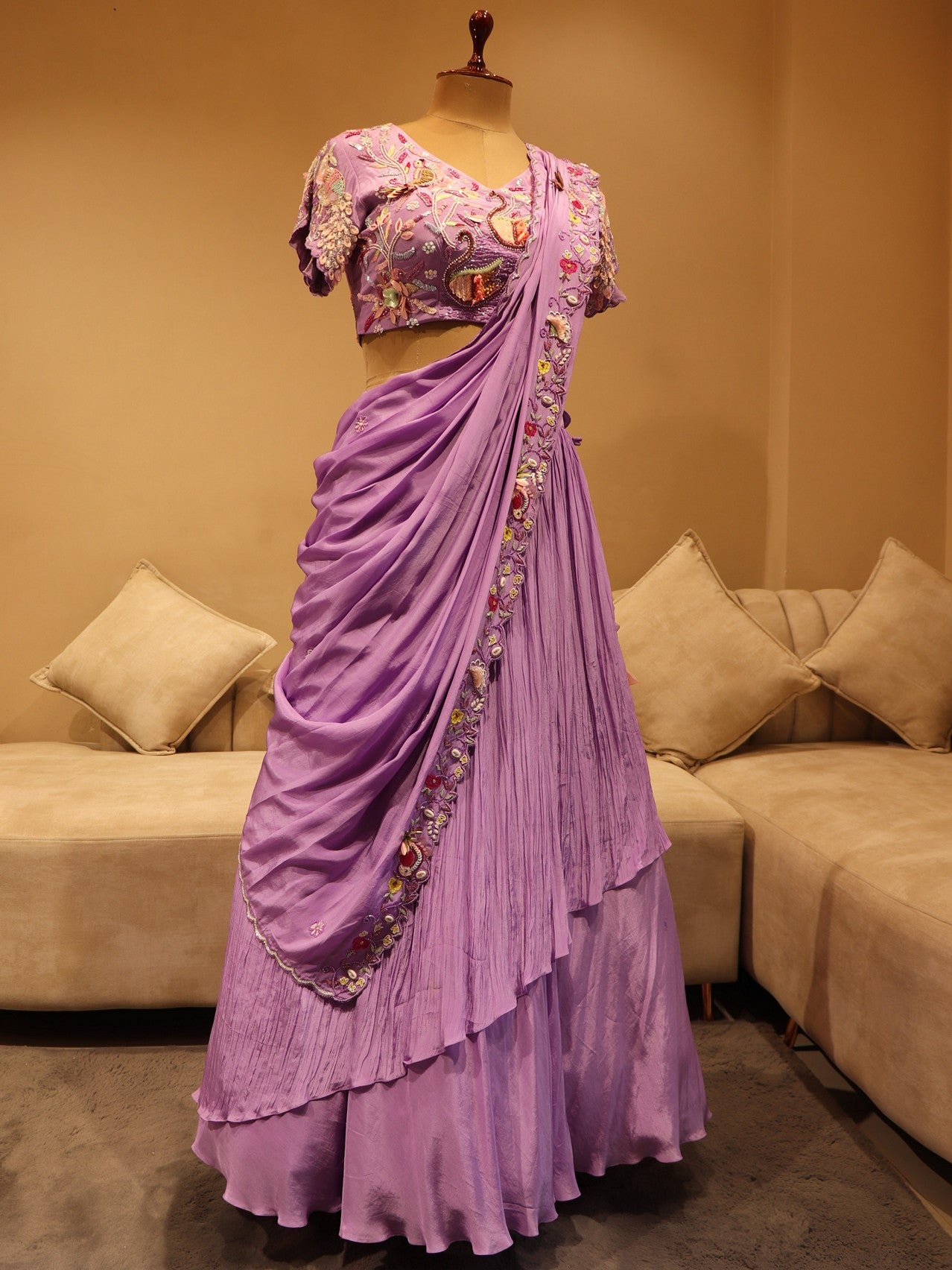Lavender radha kishanji lehenga set