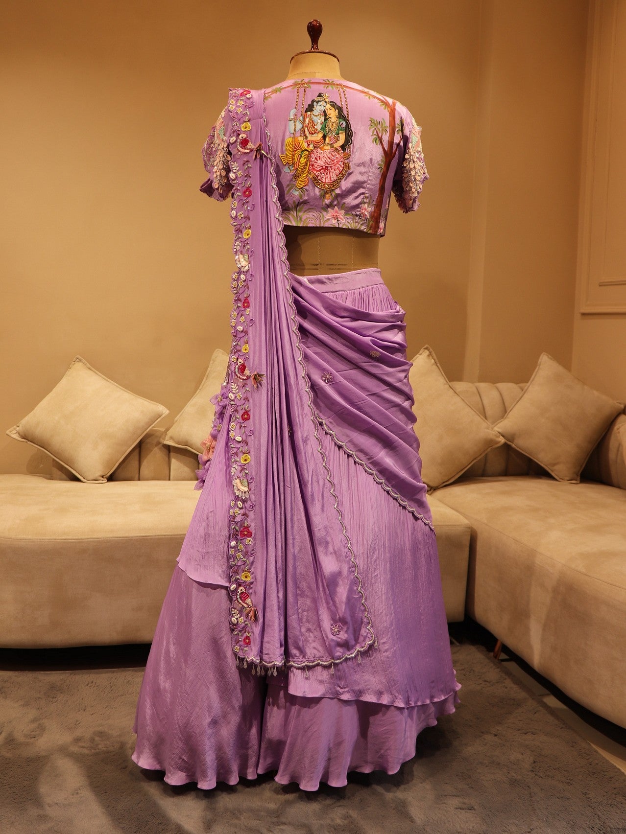 Lavender radha kishanji lehenga set