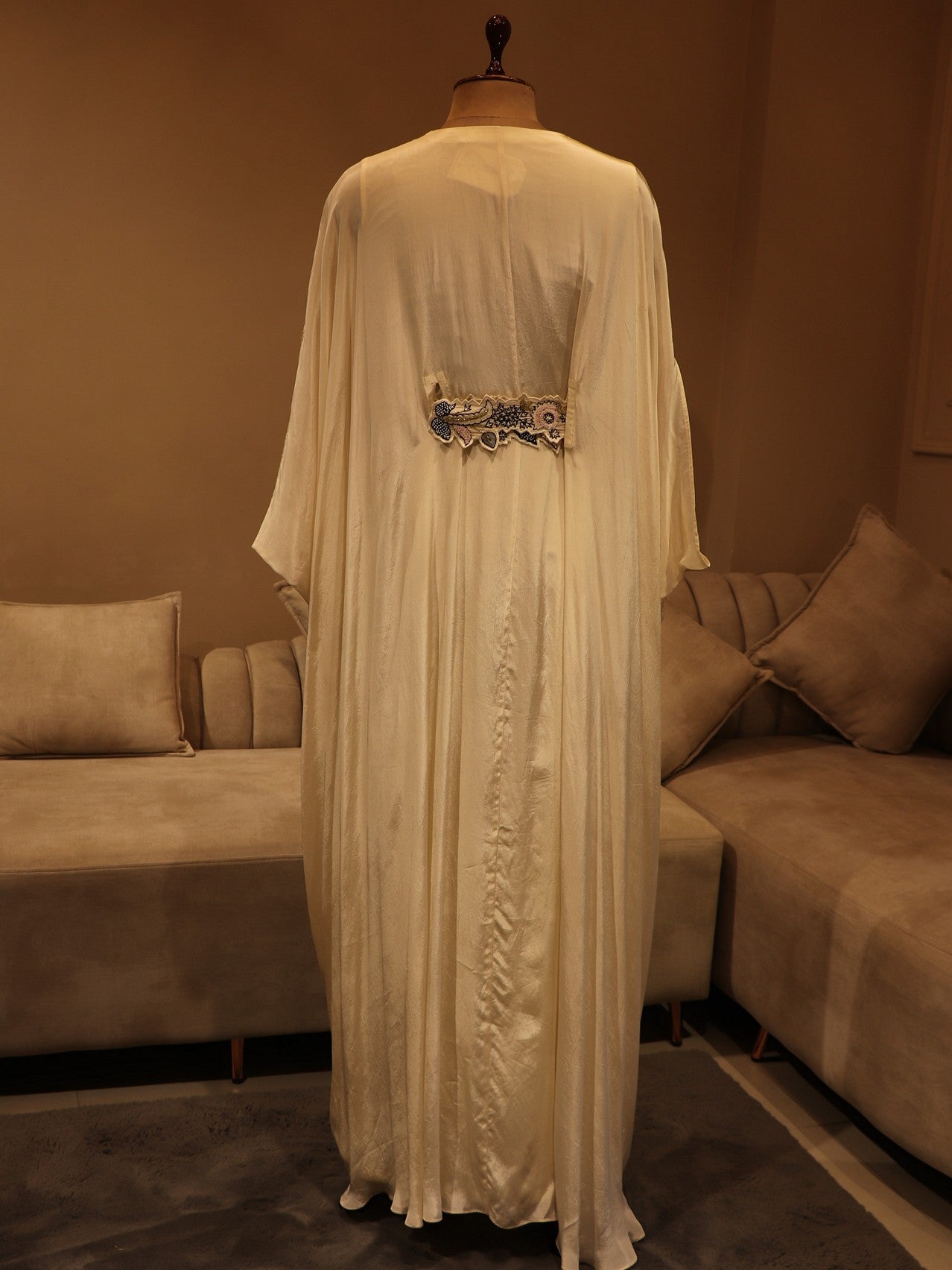 Pearl white kaftan gown