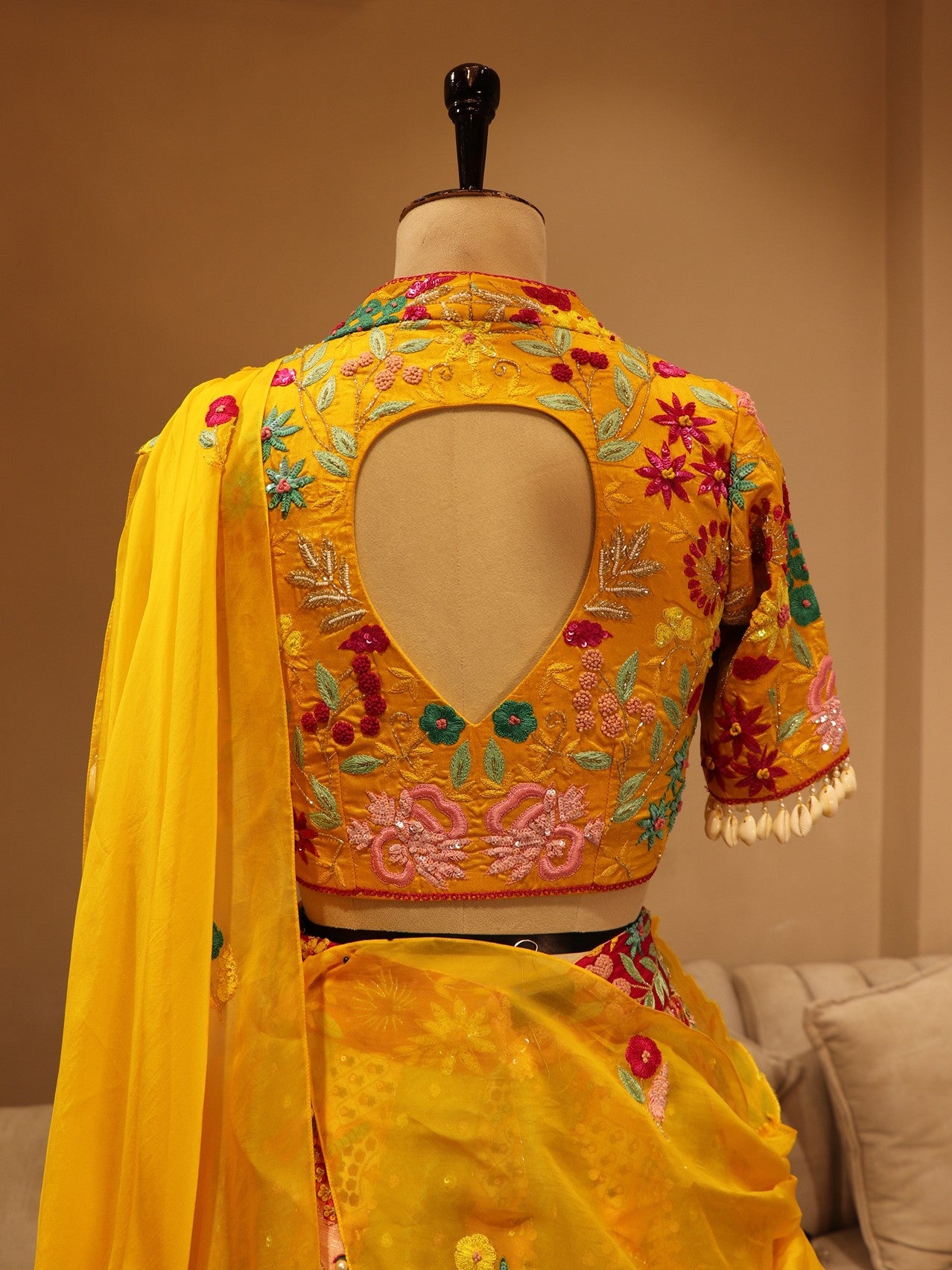 Multi colour banarsi lehenga set