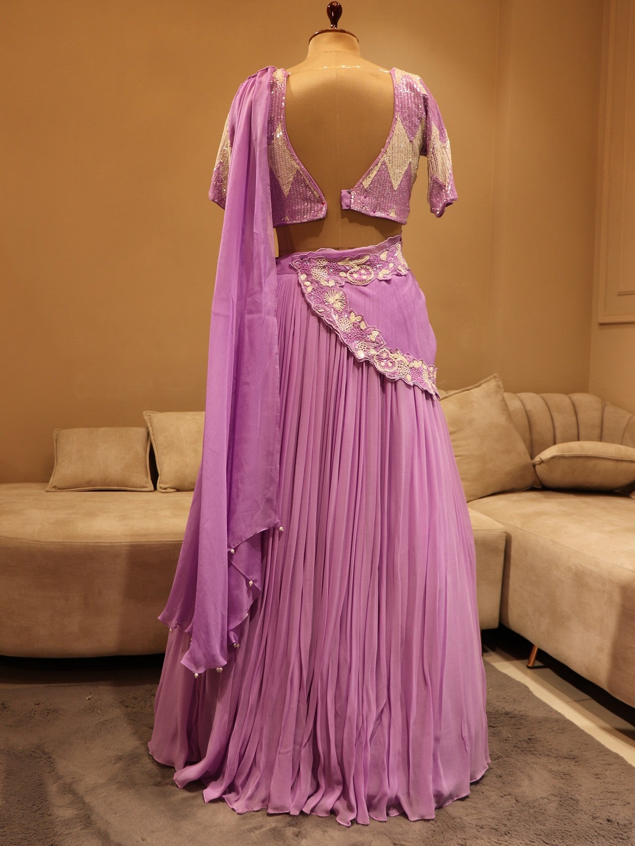 Lilac lehenga set