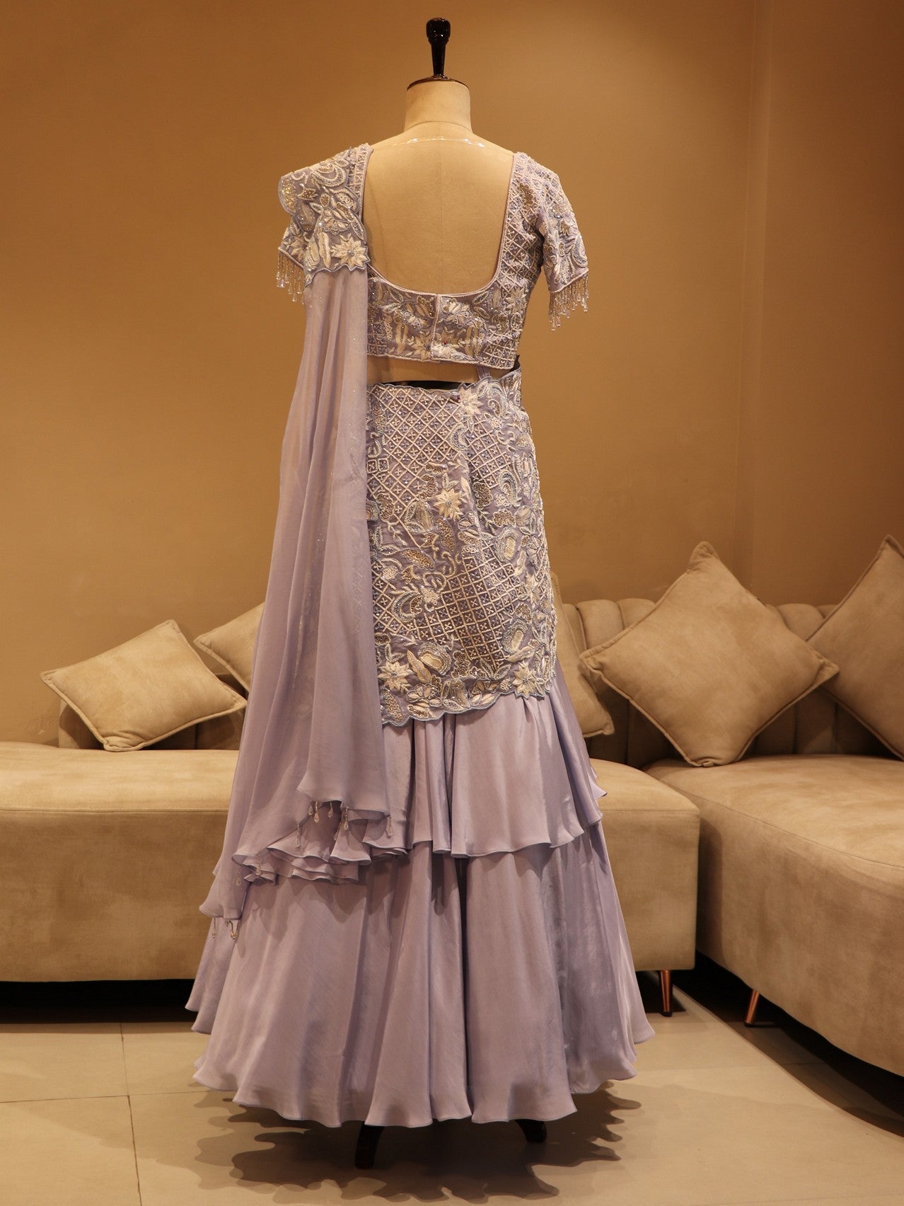 Ice blue lehenga set
