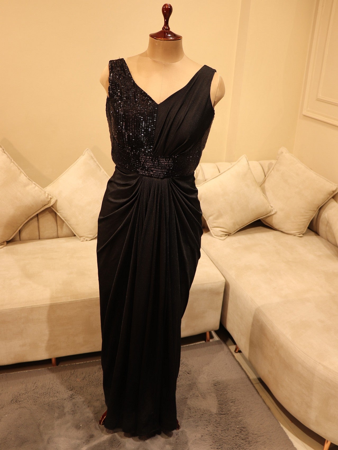 Black cocktail gown