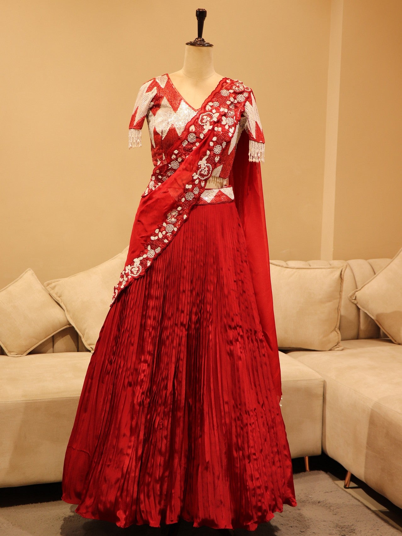 Maroonish red lehenga set