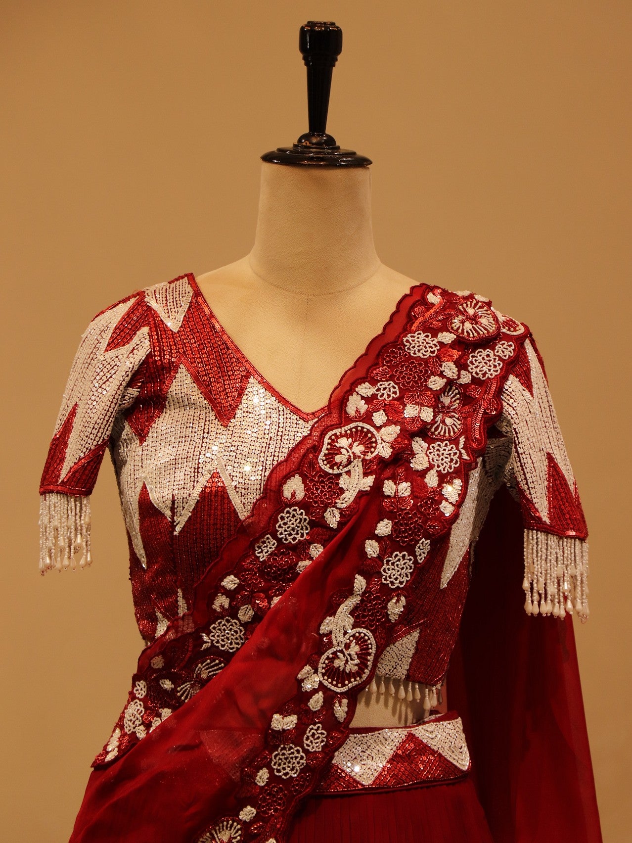 Maroonish red lehenga set