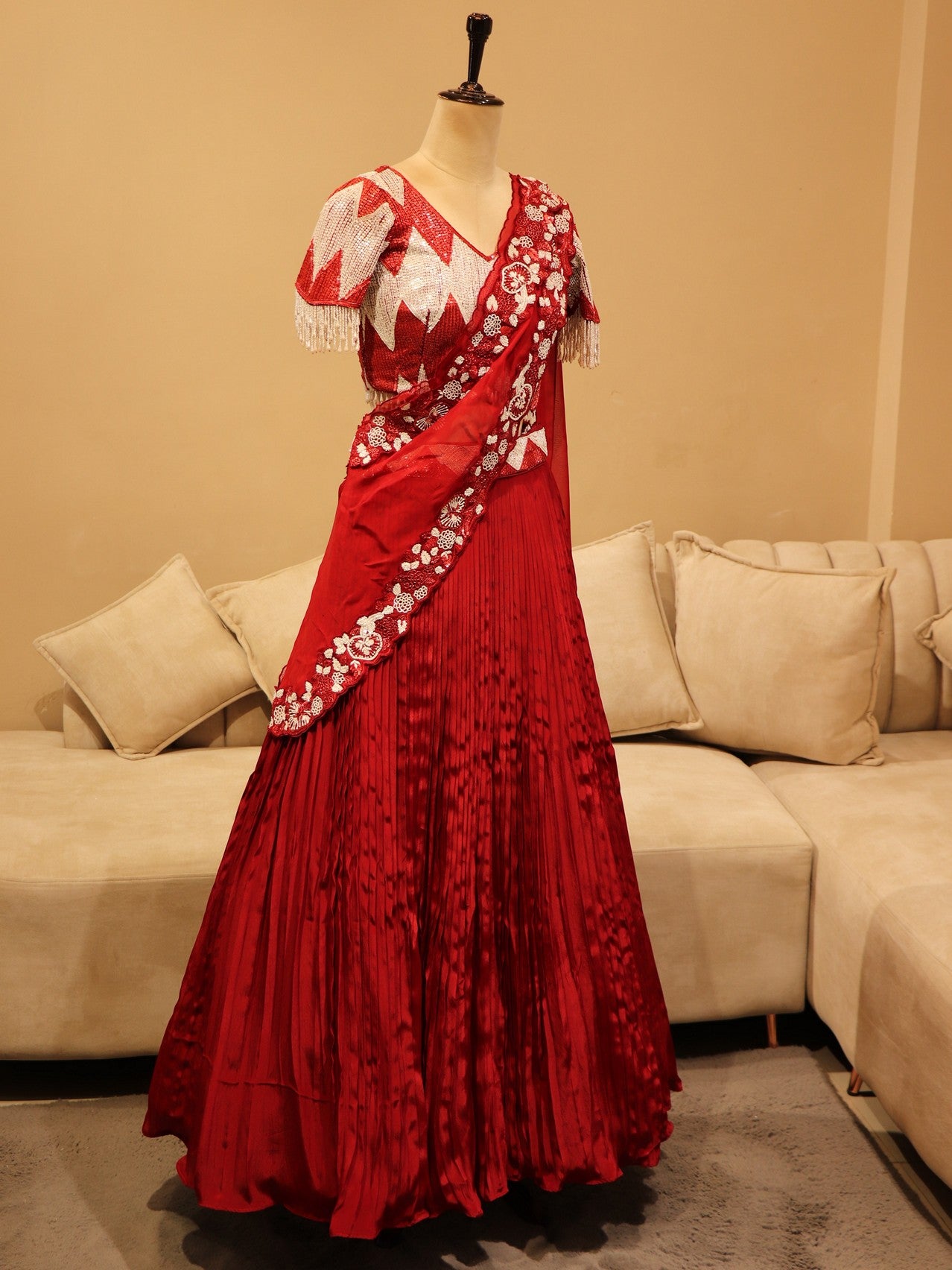 Maroonish red lehenga set
