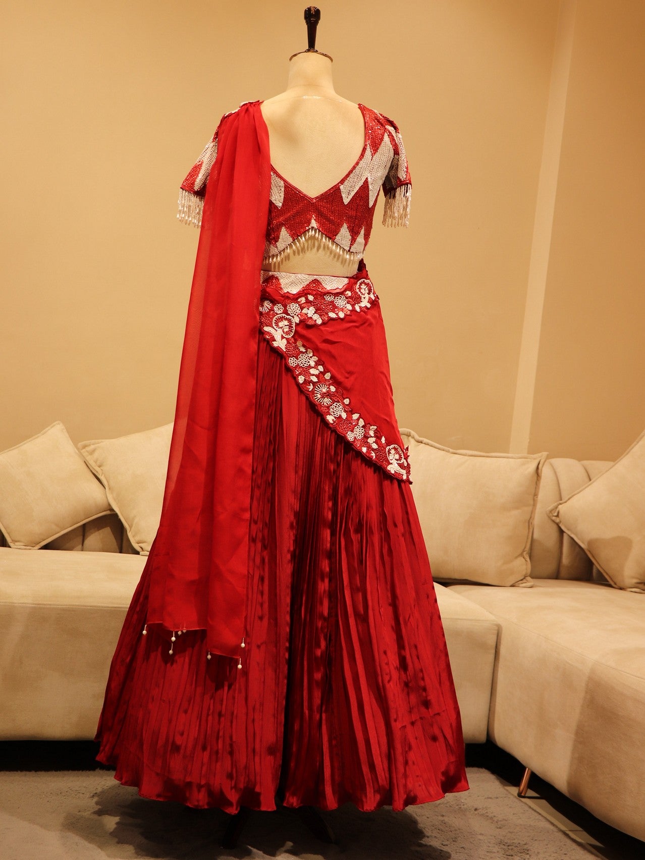 Maroonish red lehenga set
