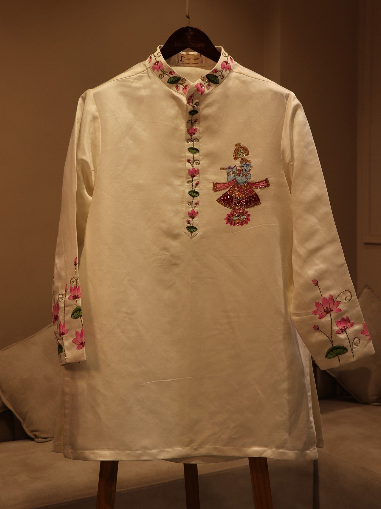 Pearl white mens kurta