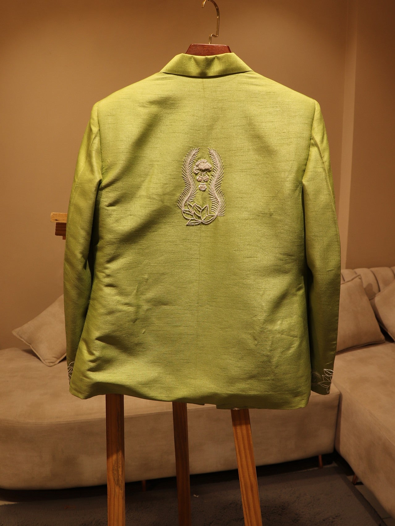 Green mens bomber jacket with pants