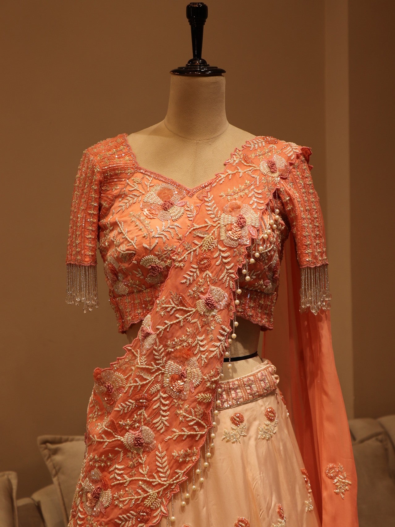 Peach shaded lehenga