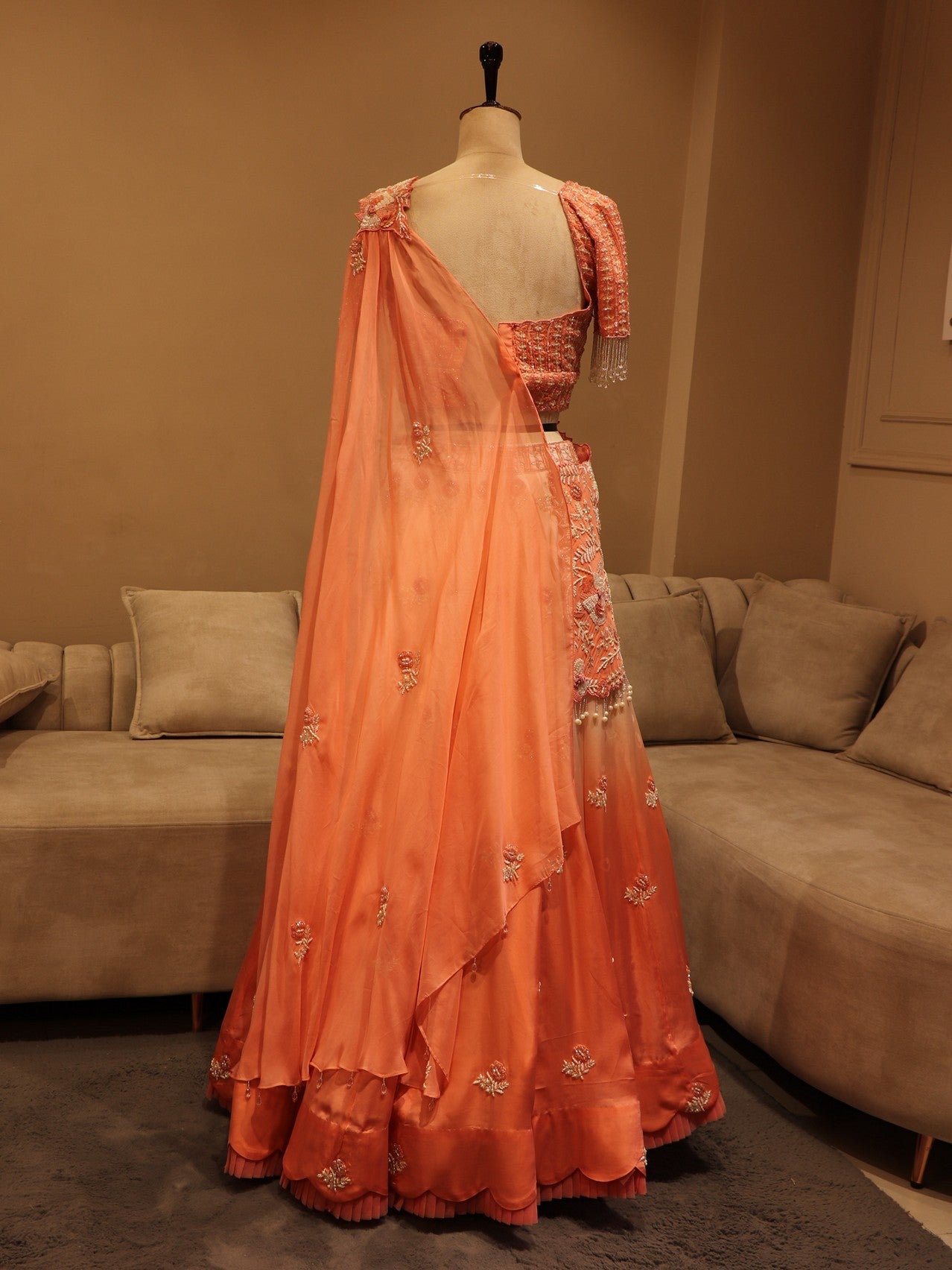 Peach shaded lehenga