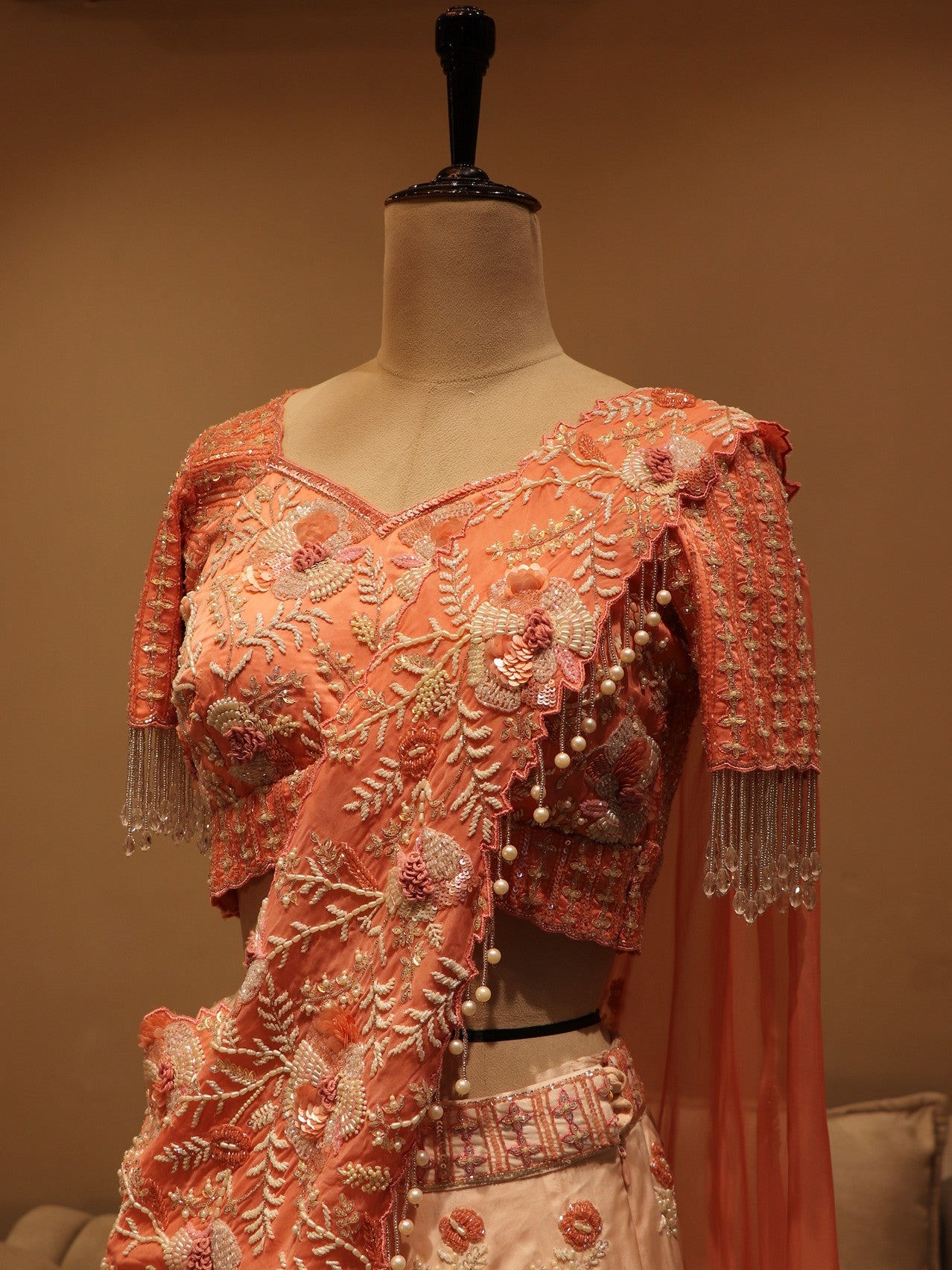 Peach shaded lehenga