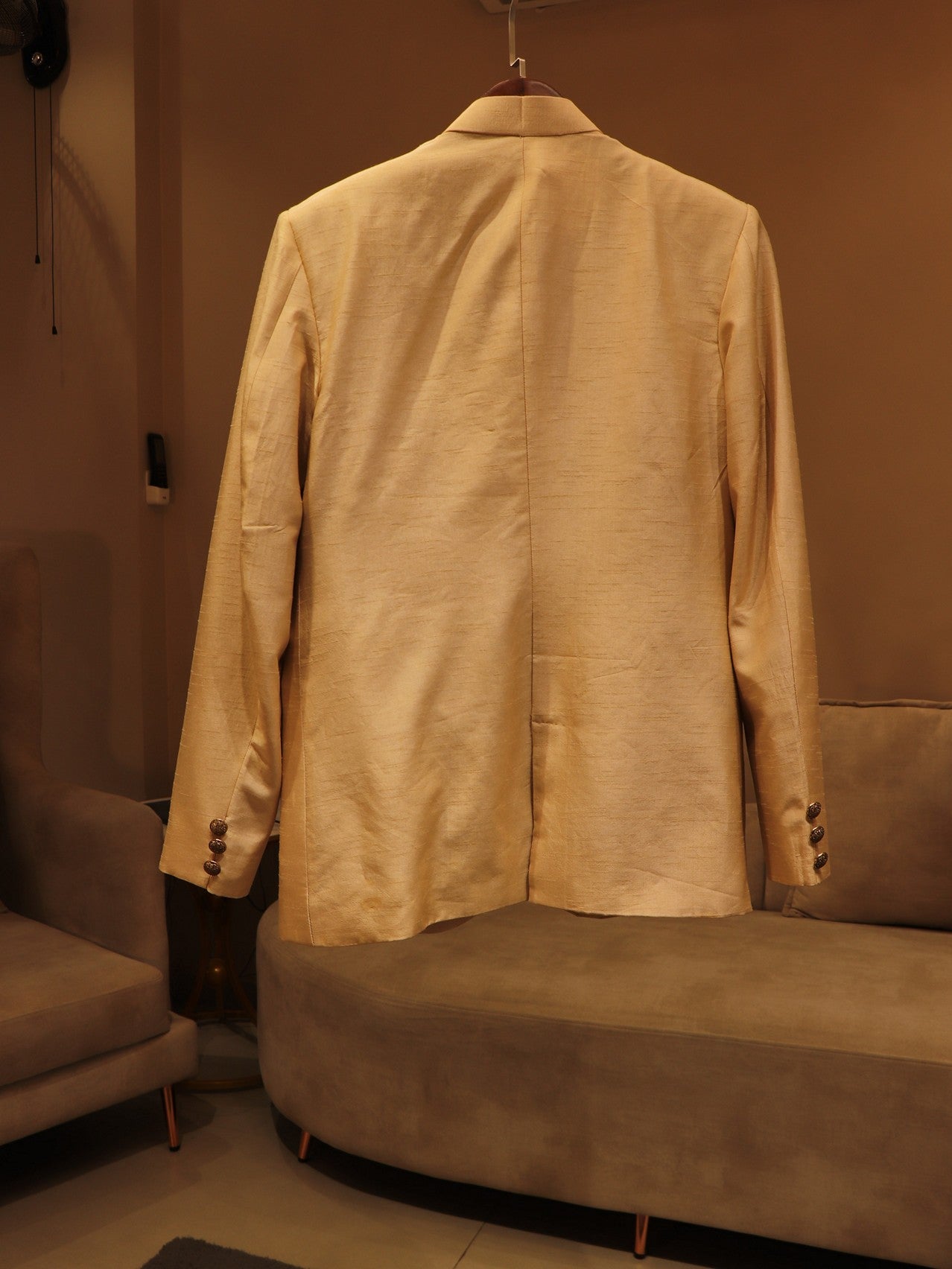 Pearl white mens jodhpuri with pants