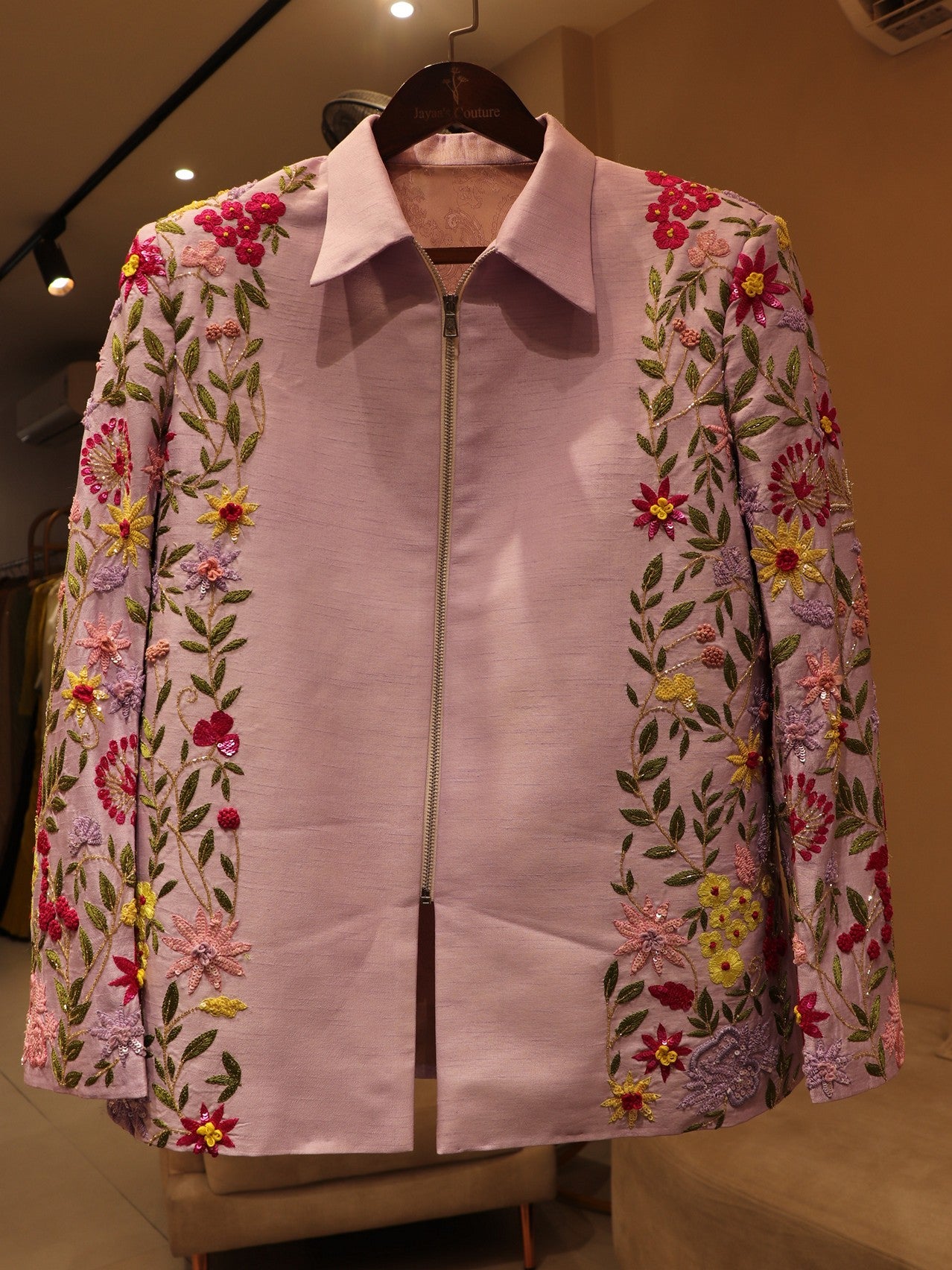 Lavender mens bomber jacket with pants