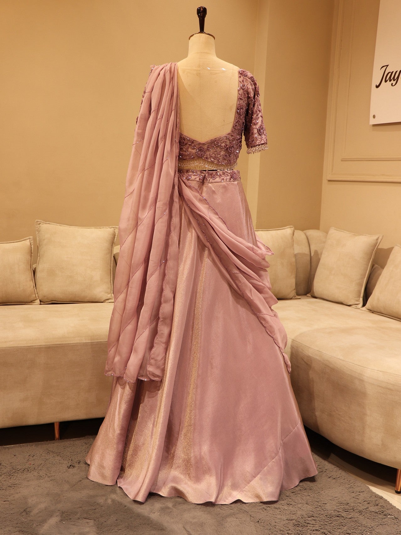 Mauve shimmer lehenga set