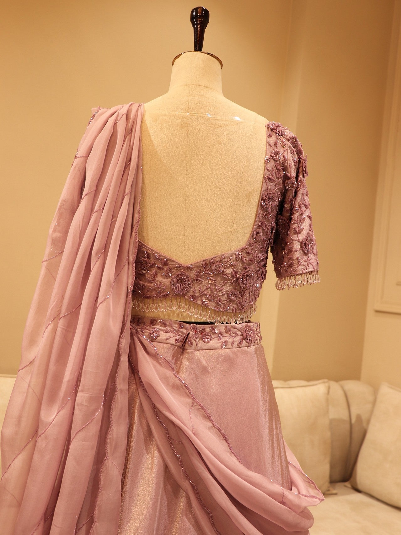 Mauve shimmer lehenga set