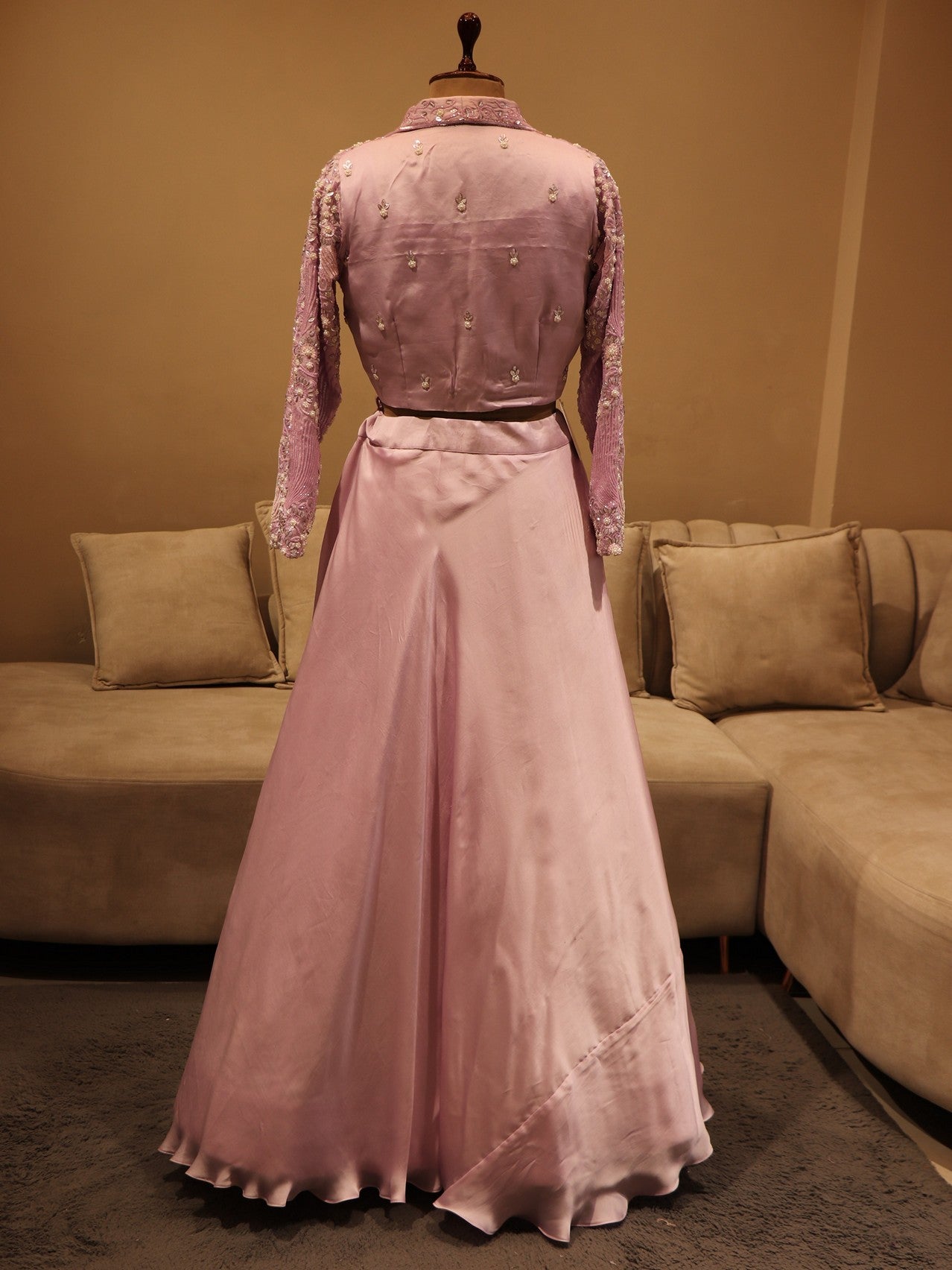 lilac lavander crop top with skirt