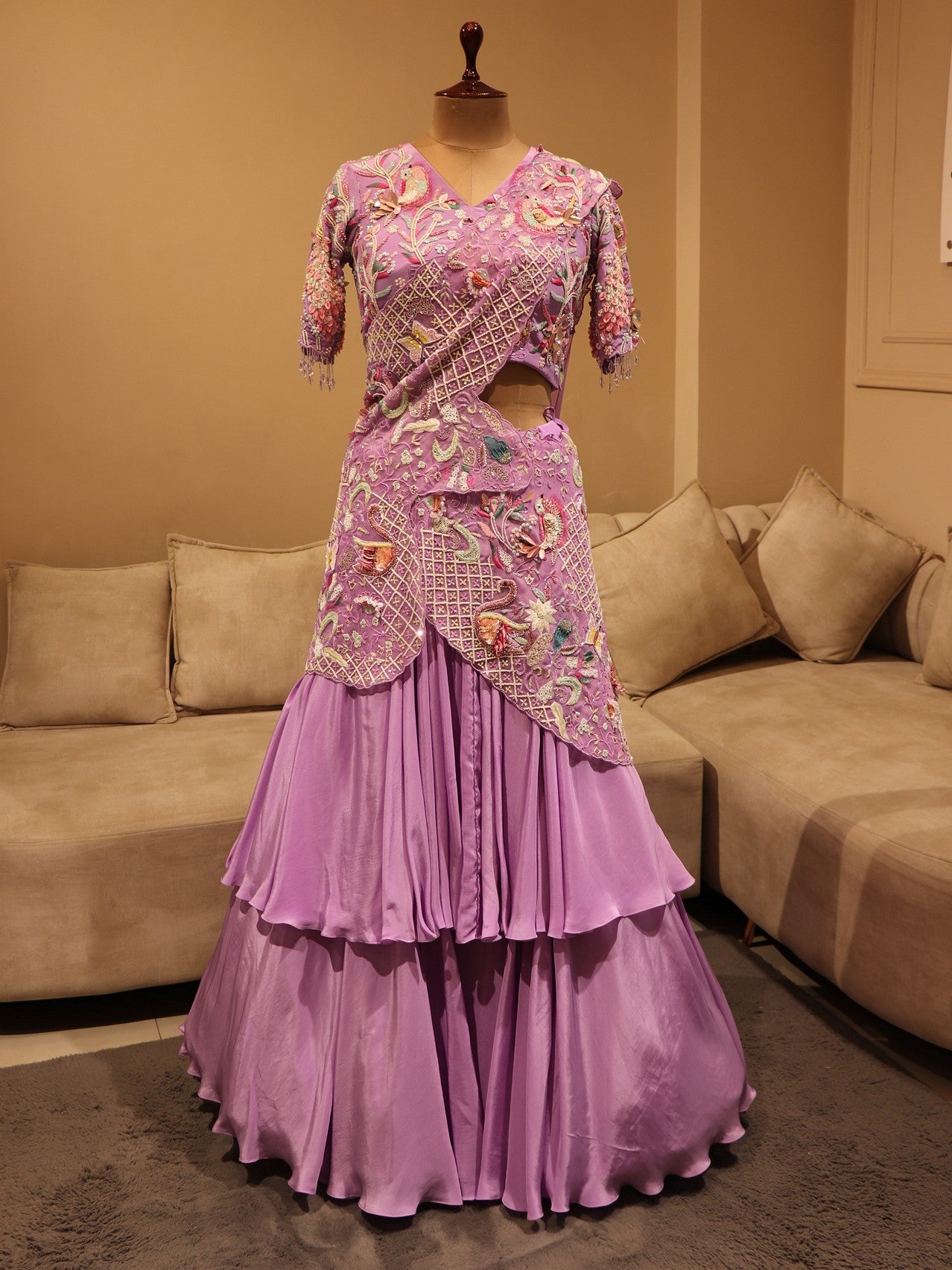 Lavander radha krishna ji lehenga set