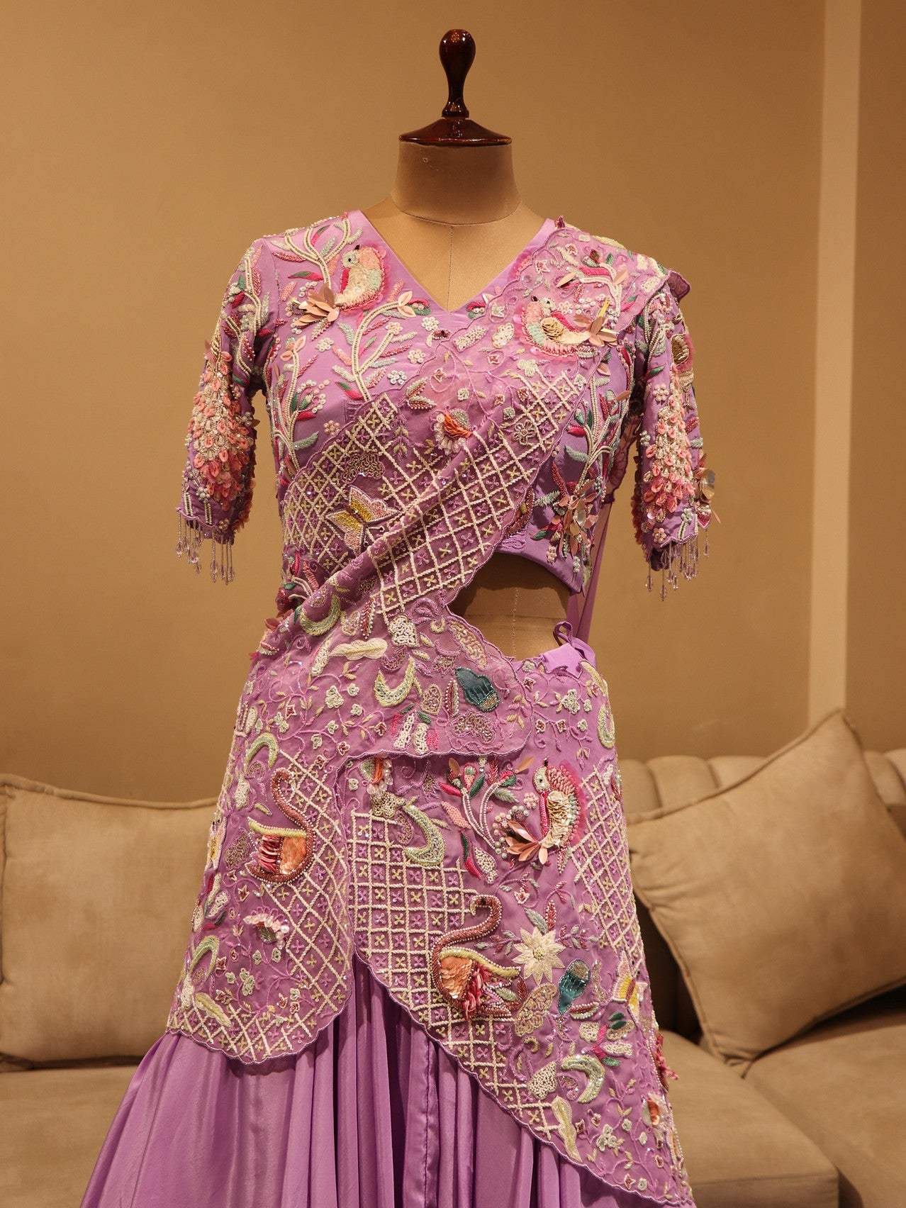 Lavander radha krishna ji lehenga set