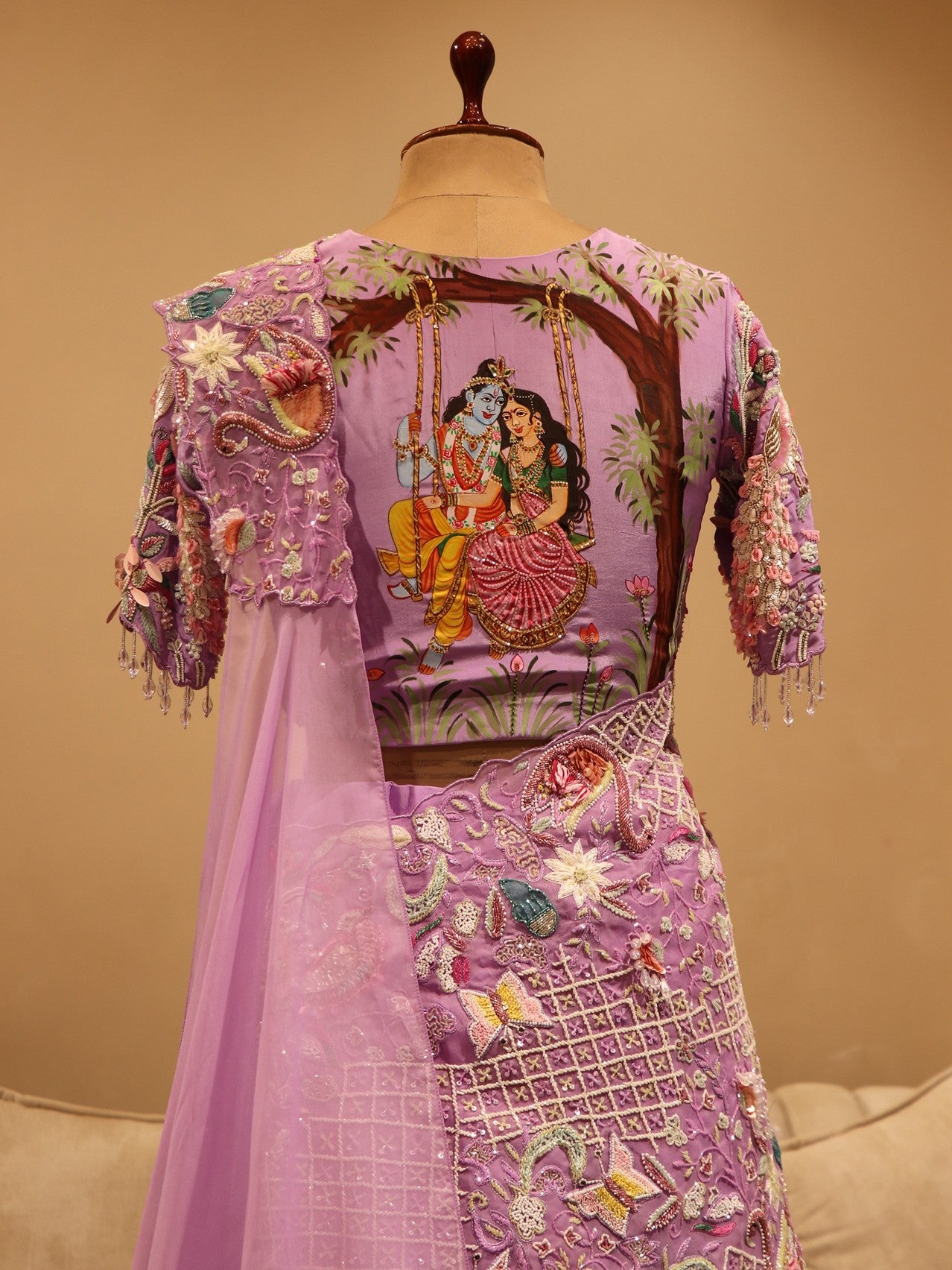 Lavander radha krishna ji lehenga set