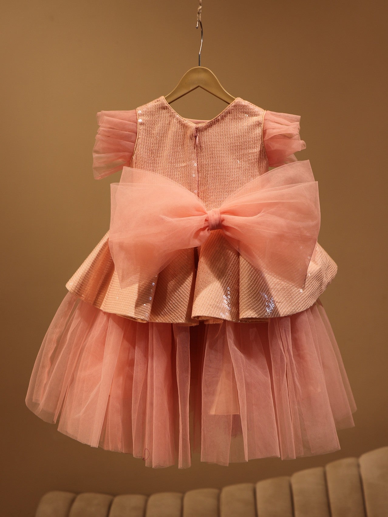 Peach girl frock