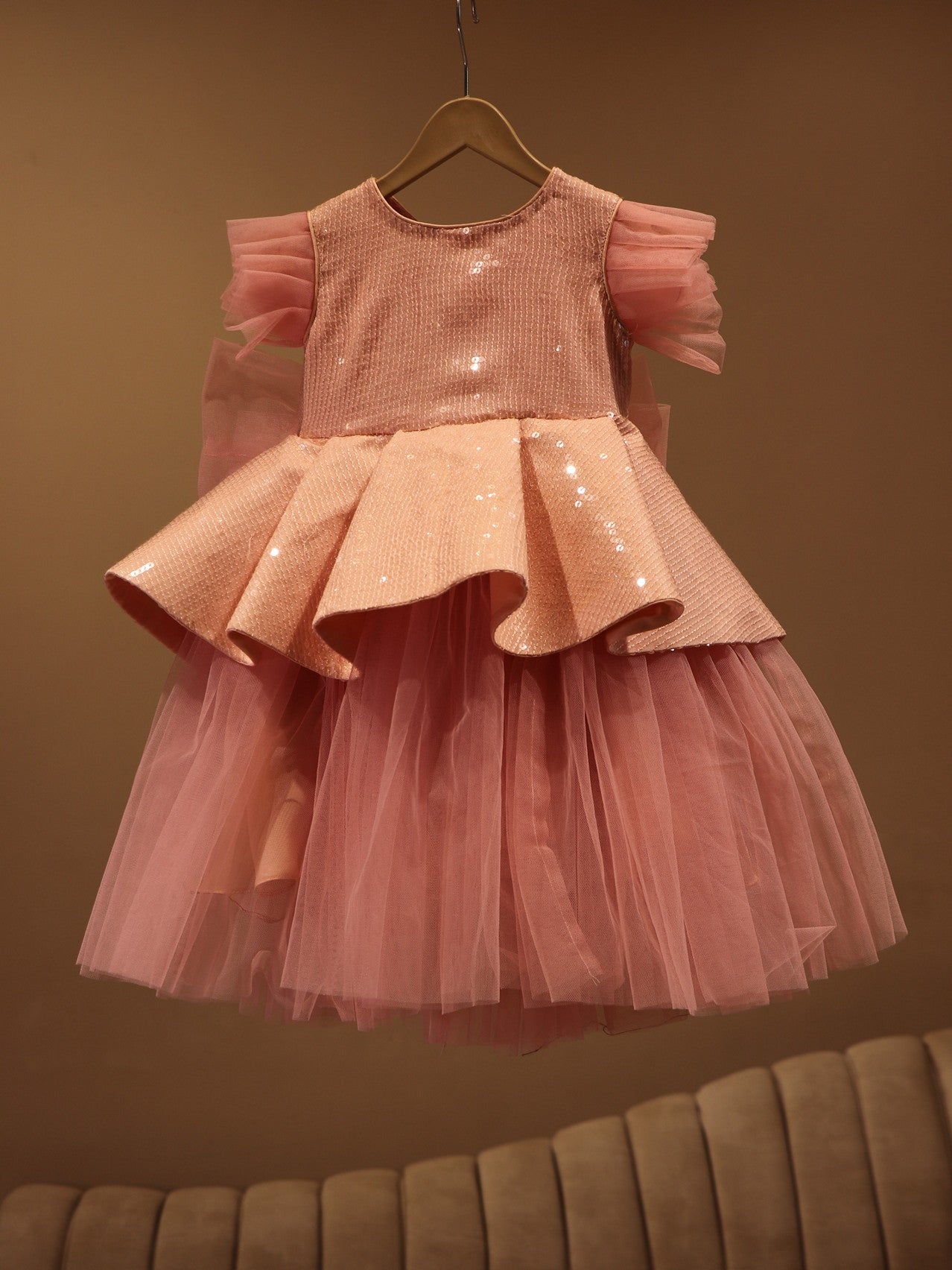 Peach girl frock