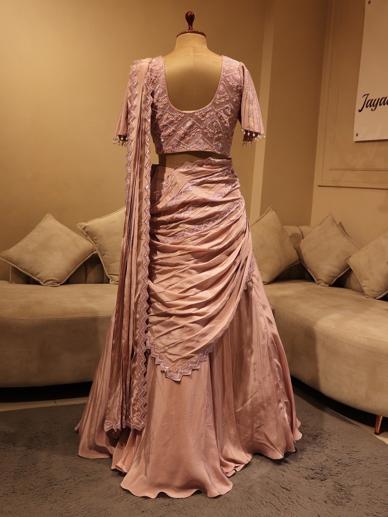 Mauve embroidered lehenga set