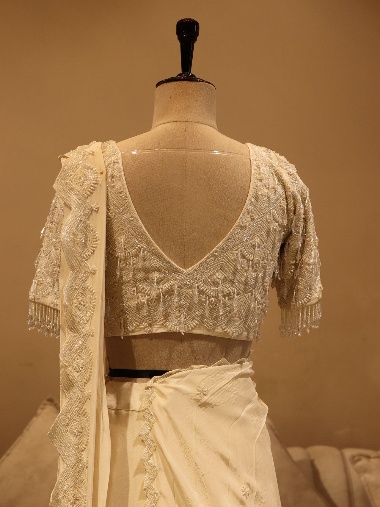 Pearl white lehenga set