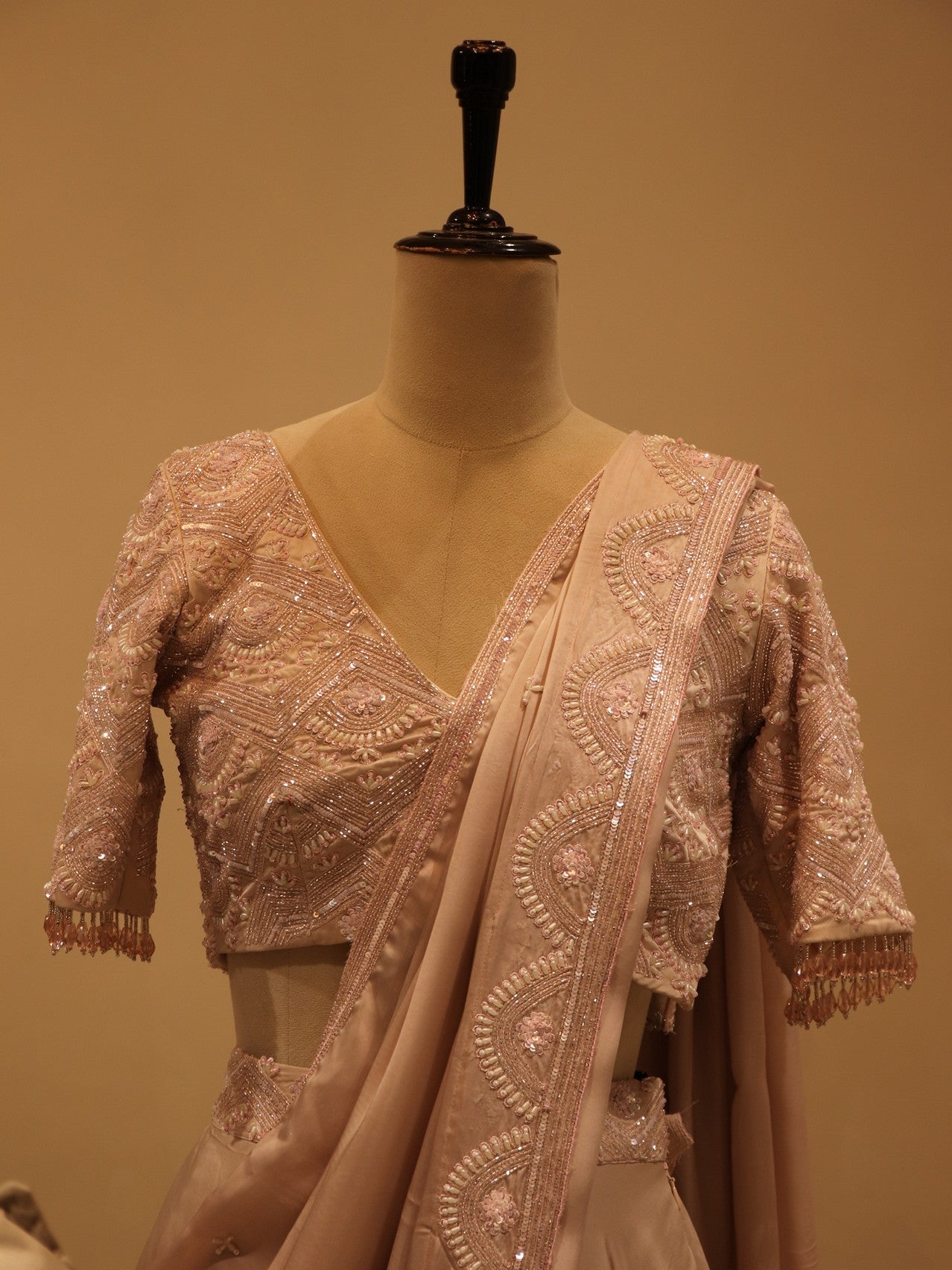 Pastel peach lehenga set