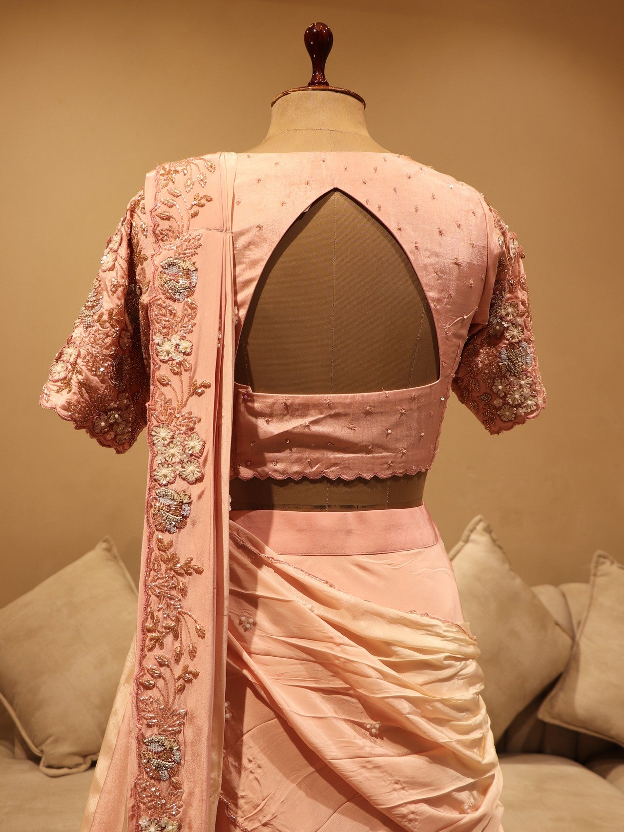 Mauve off white shaded lehenga set