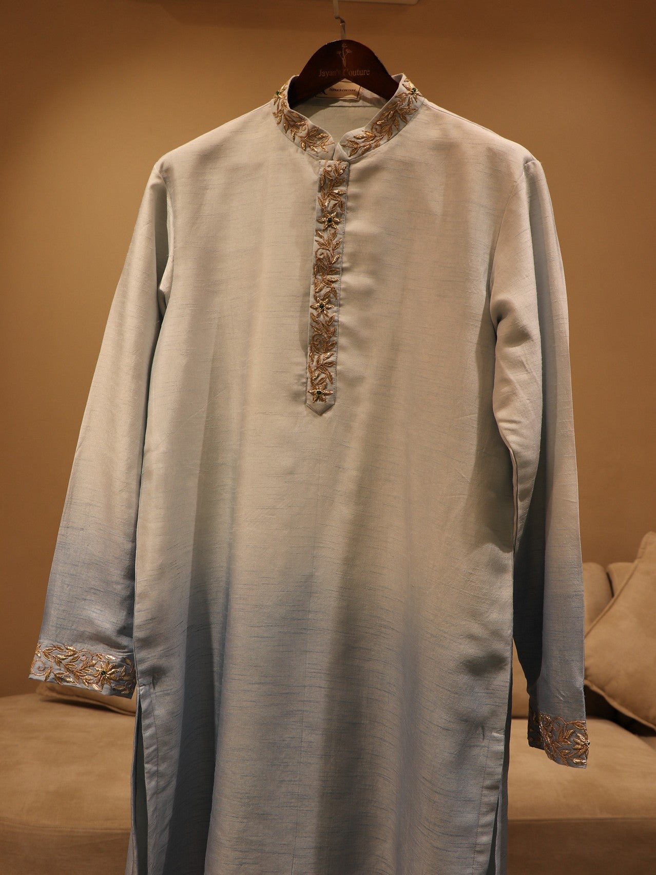 Powder blue mens kurta pants