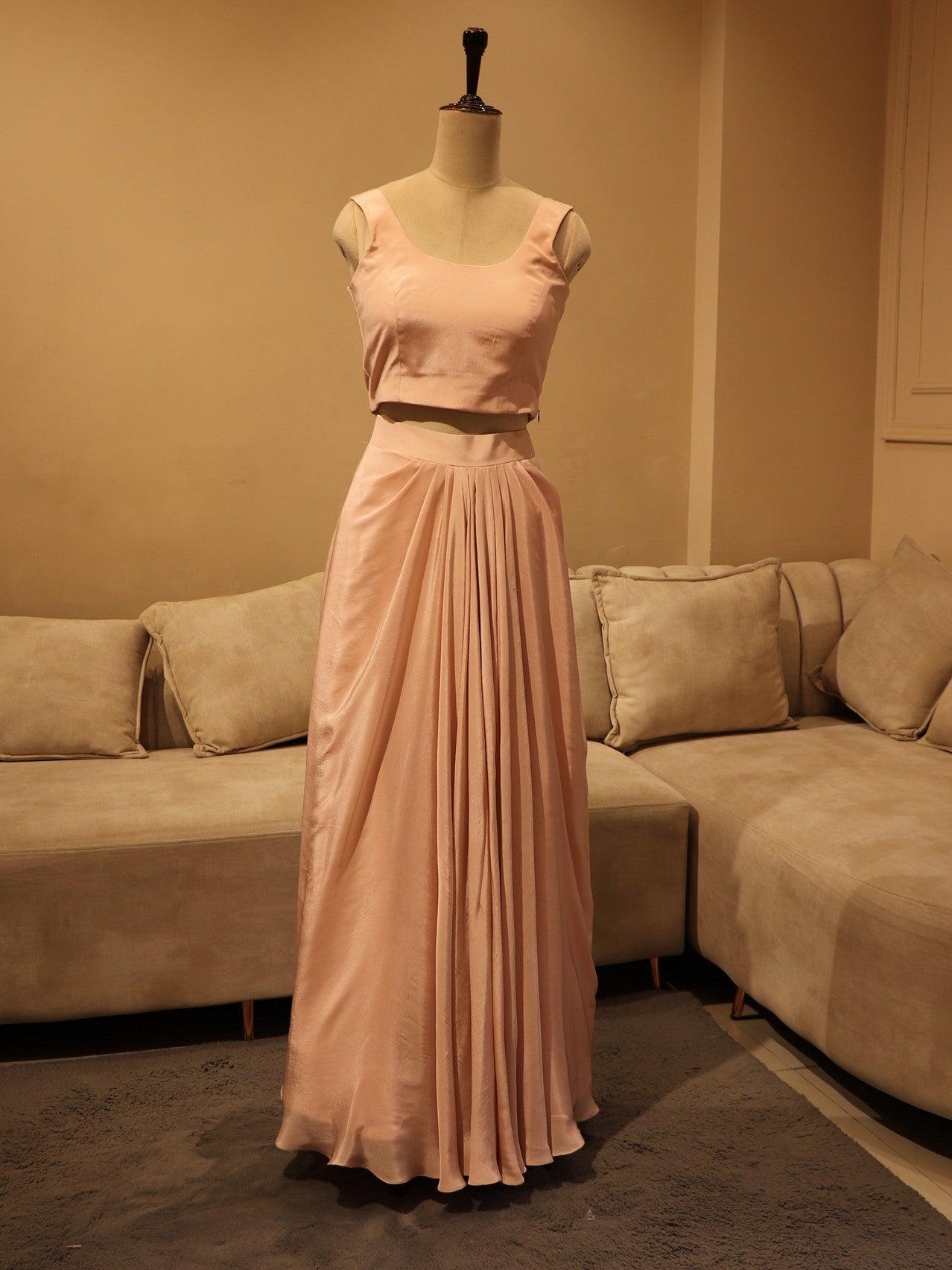 peach crop top with cape