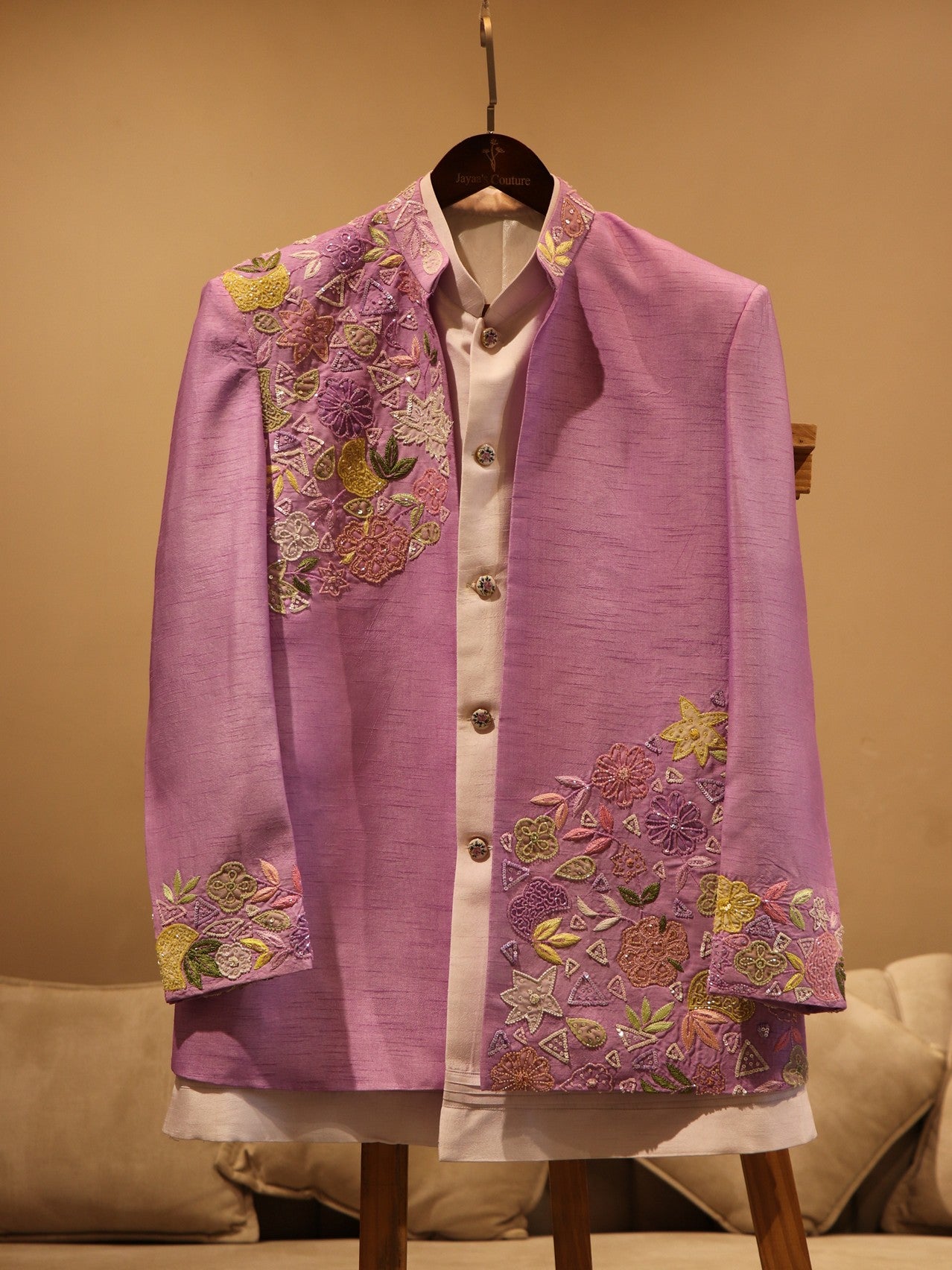 Lavander shaded mens indo western