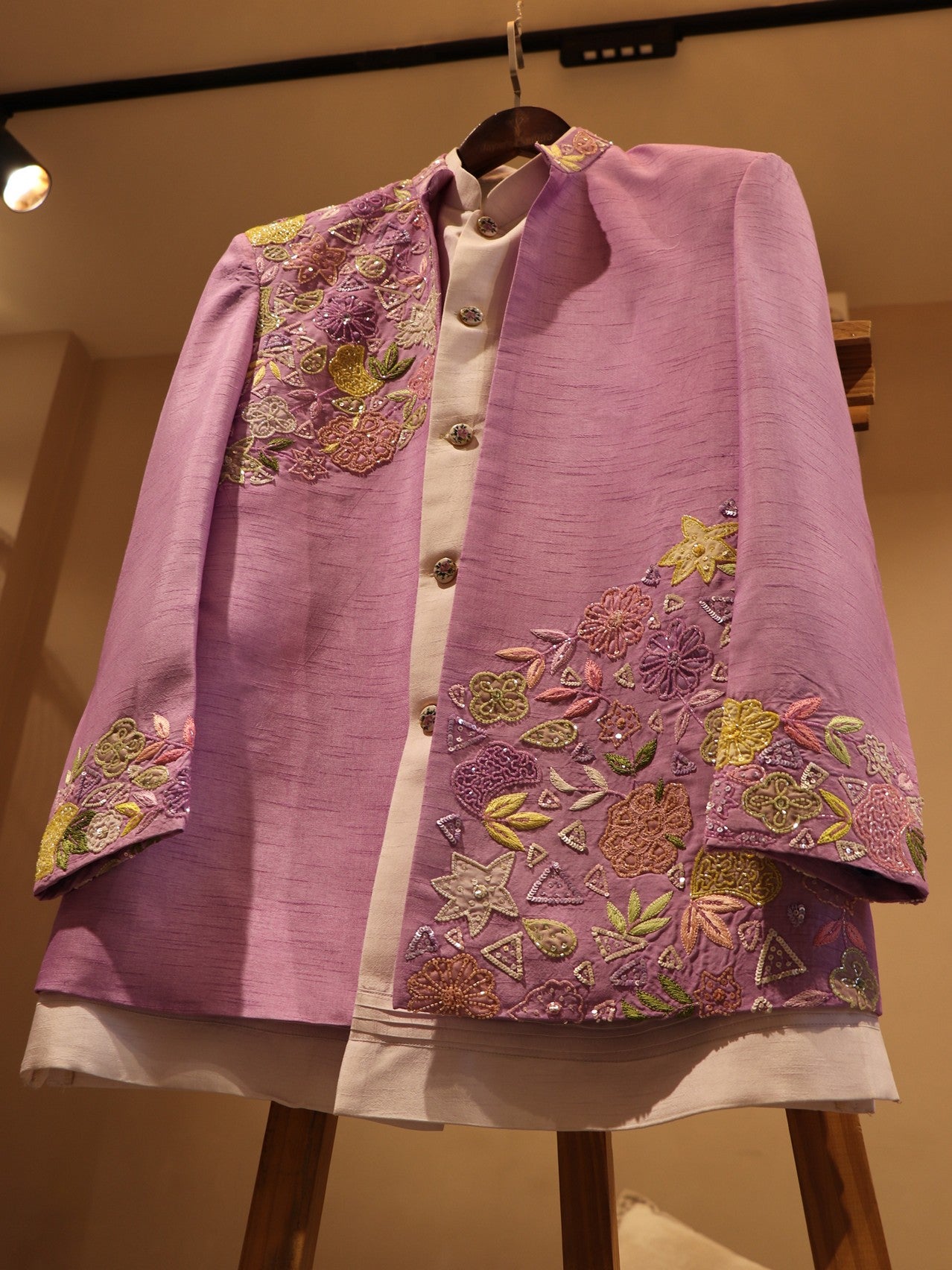 Lavander shaded mens indo western