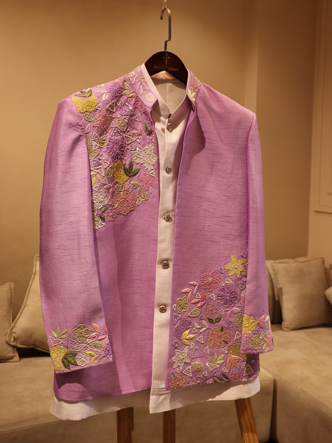 Lavander shaded mens indo western