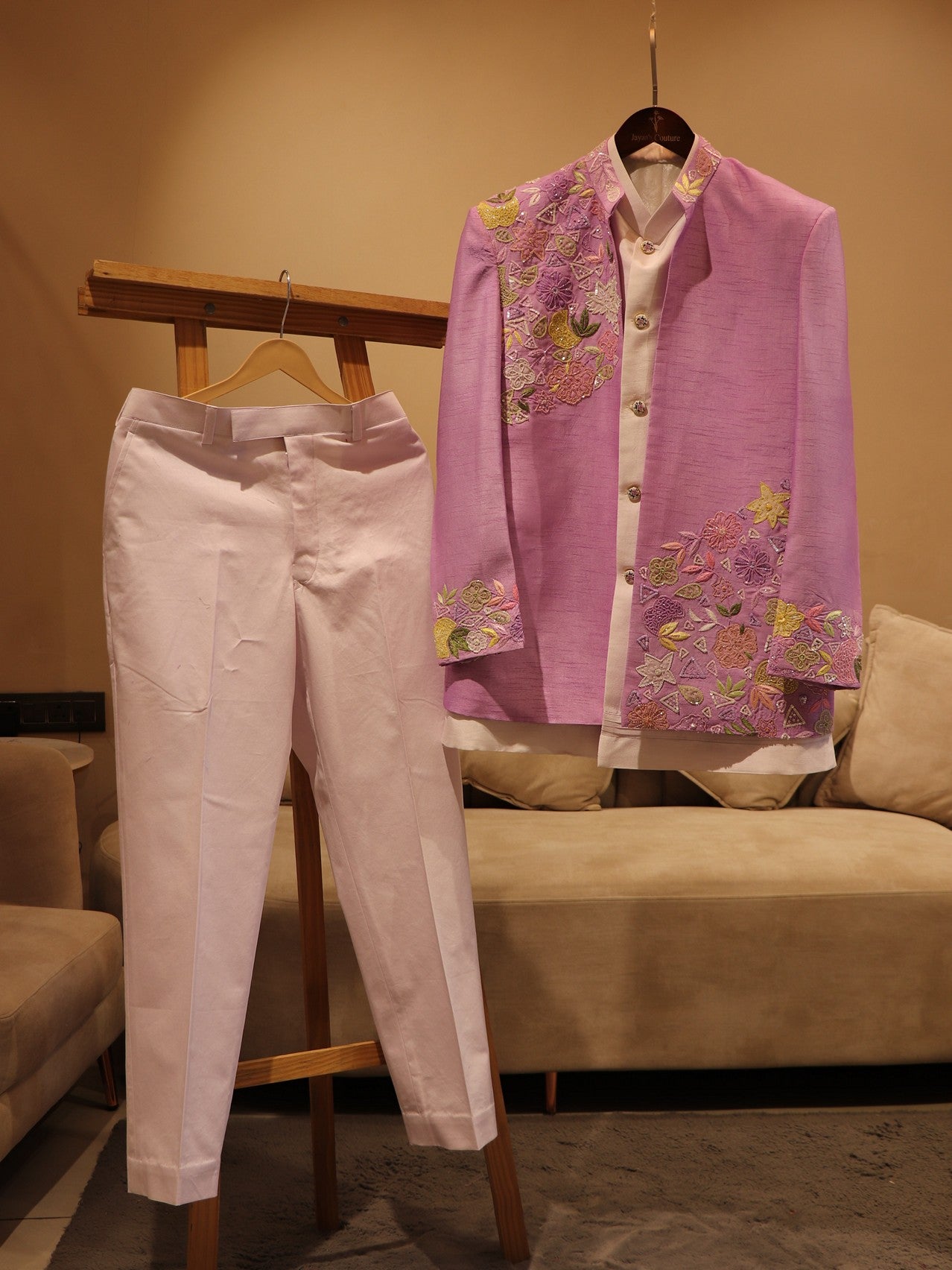 Lavander shaded mens indo western