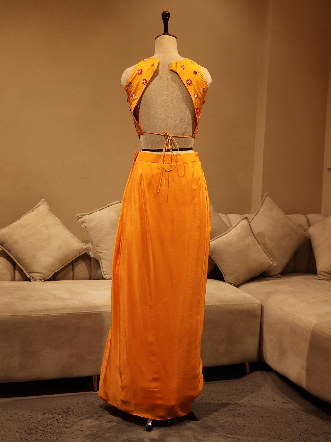 Occor yellow crop top with skirt